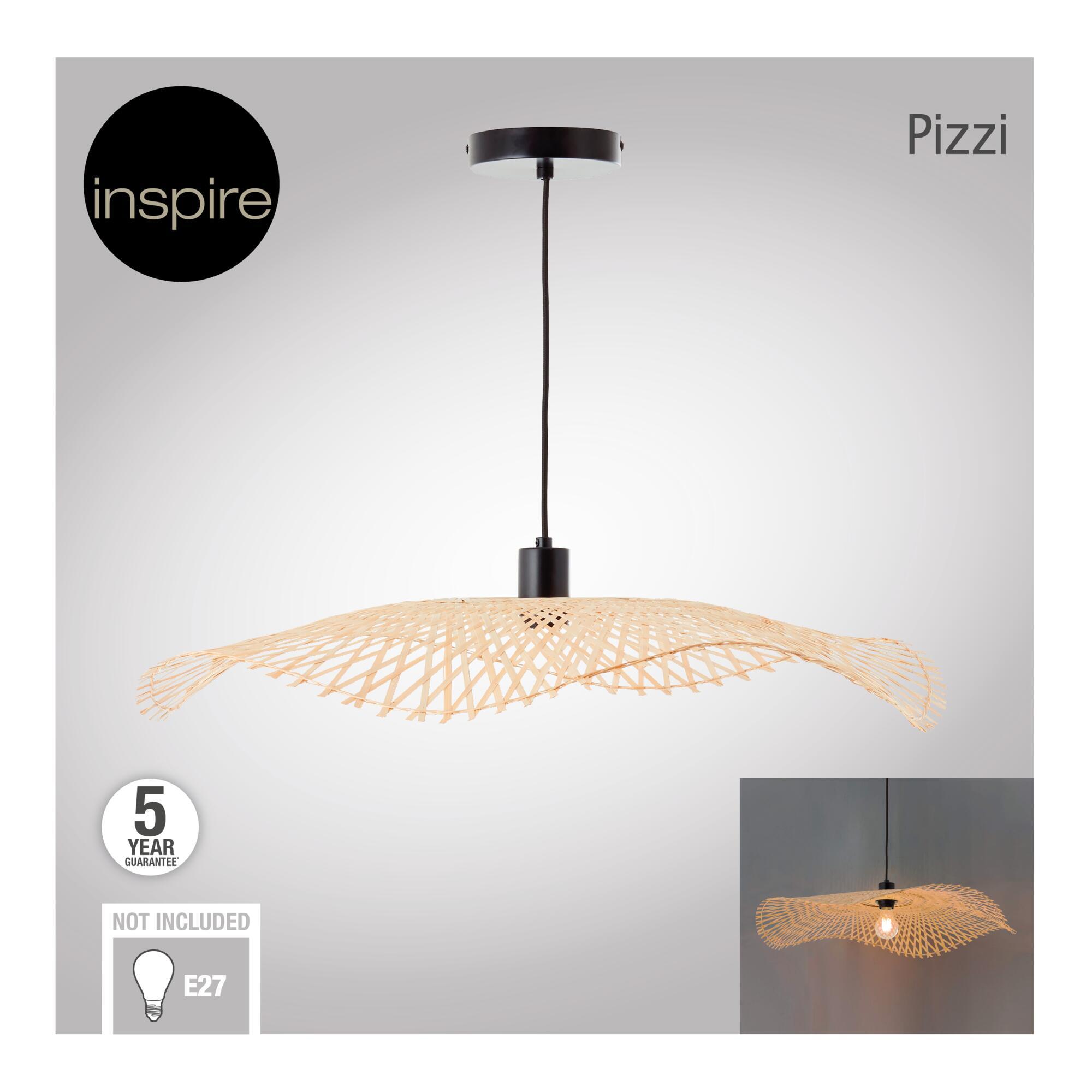 Candeeiro de teto suspenso E27 d 70 cm 1 luz bambo natural Inspire Pizzi - 10