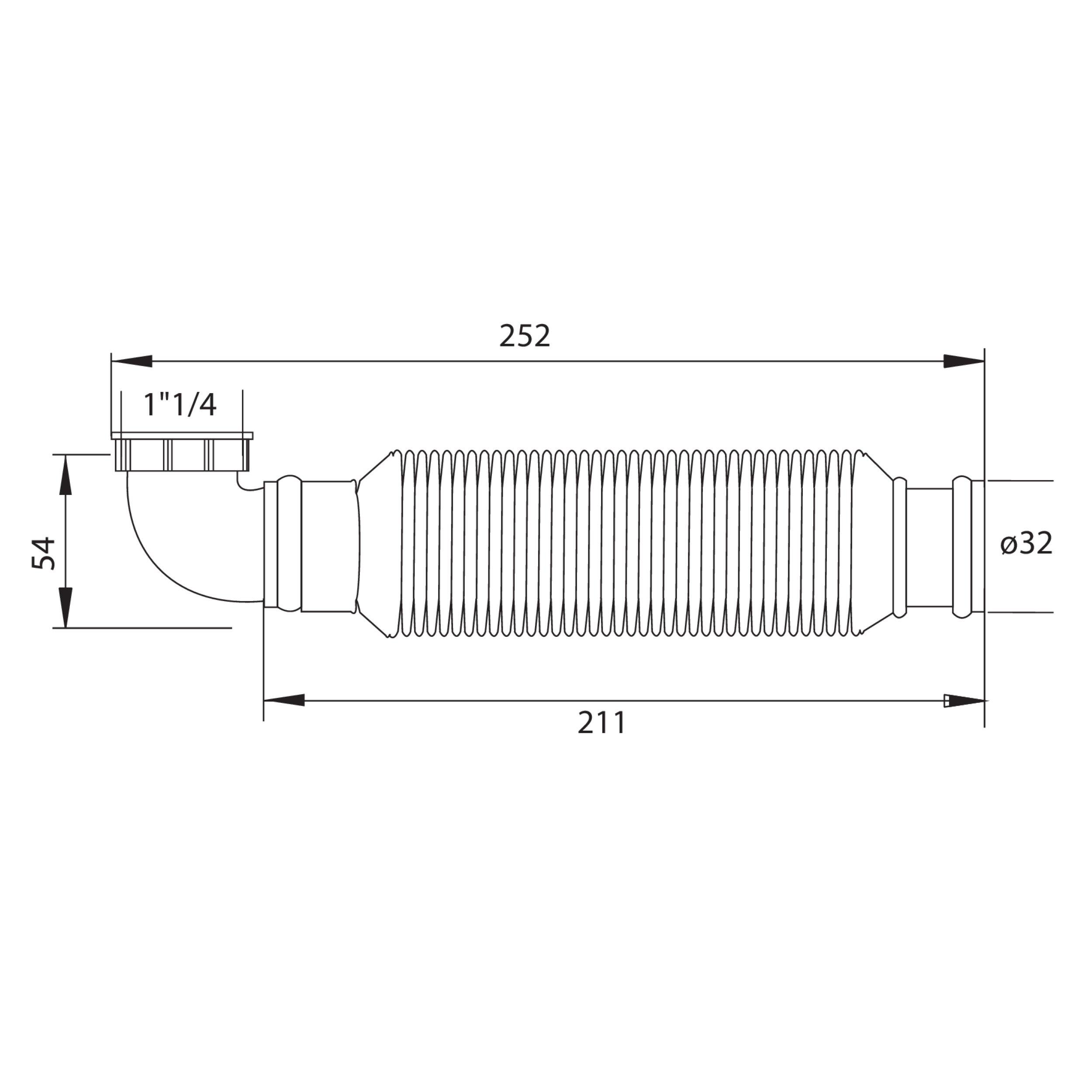 Siphon pour lavabo gain de place, Diam.1