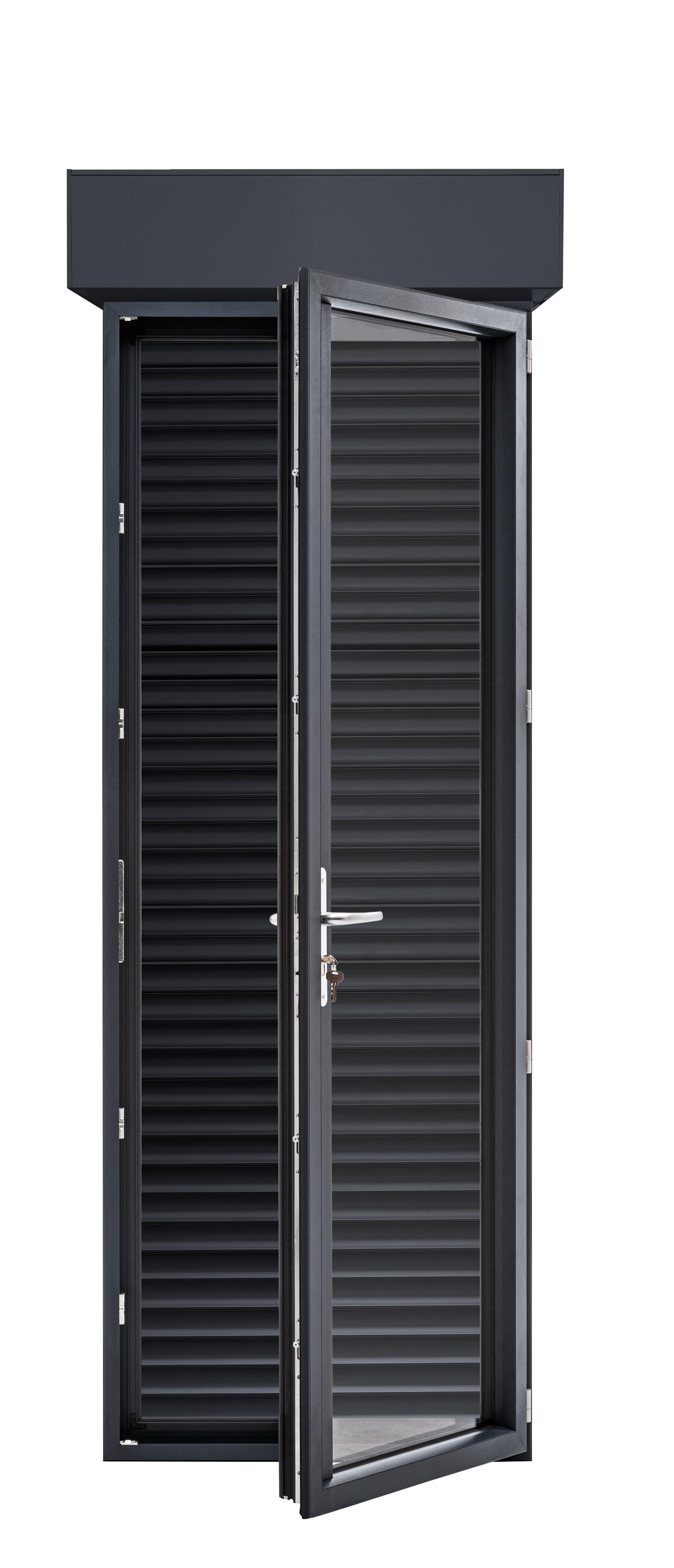 Porte fenêtre/volet roul.alu Essentiel H.215xl.80cm 1vt tirant D gris anthracite - 9