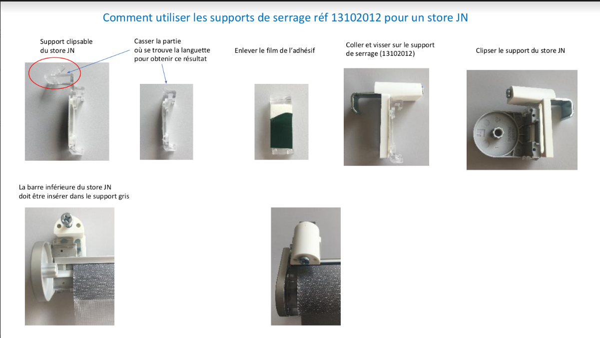 Lot de 2 supports blanc pour tous types de stores - 5