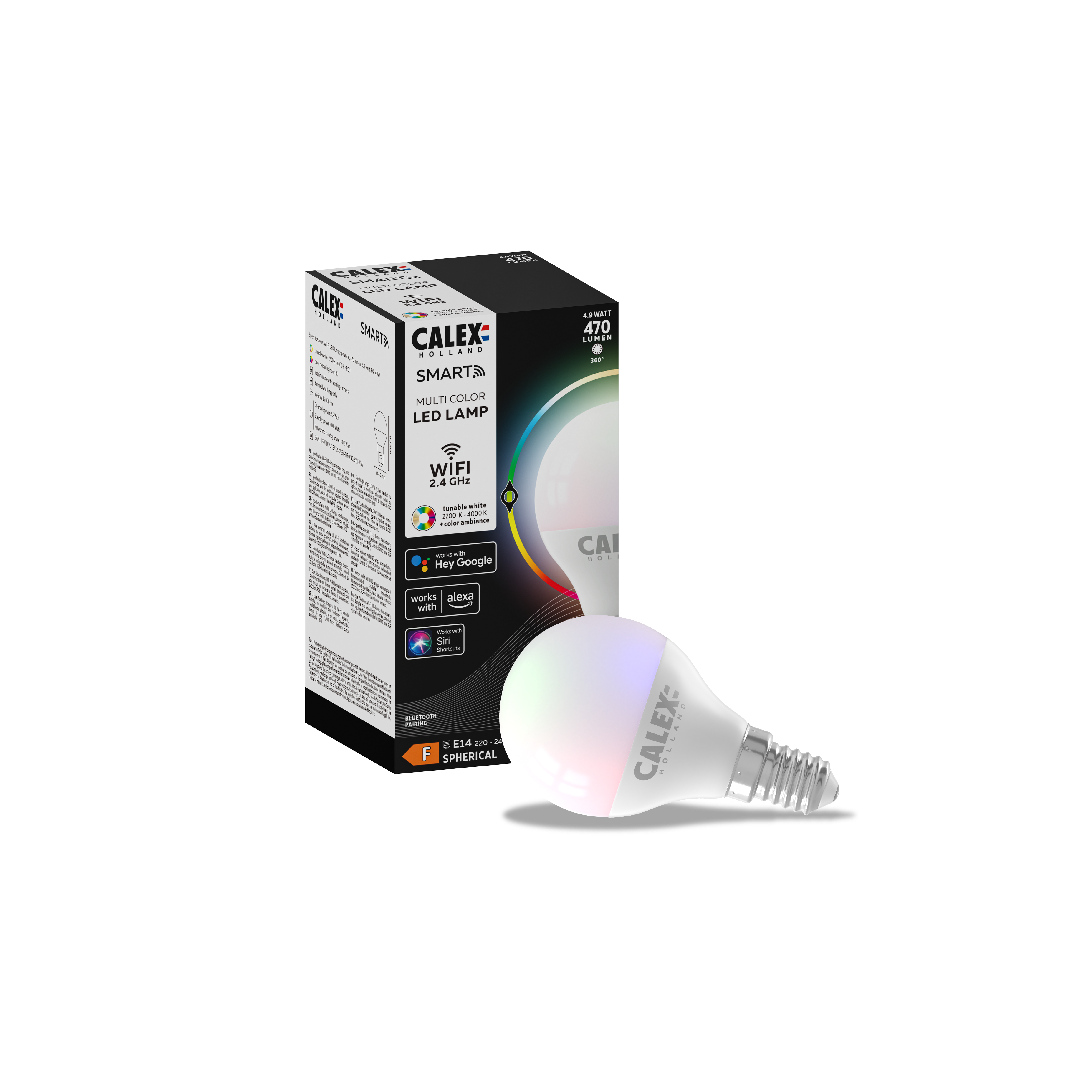 Ampoule led connectée E14, 470Lm = 40W, variations de blanc et couleurs, CALEX - 4