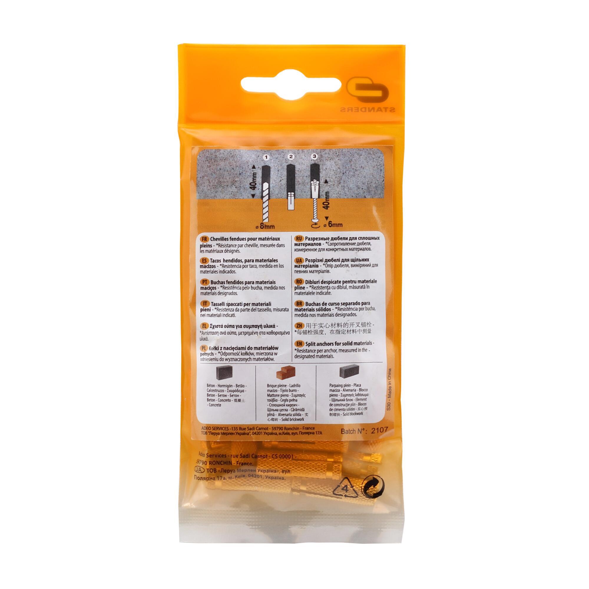 30 buchas de metal STANDERS EXPANSÍVEL 6X25MM - 5