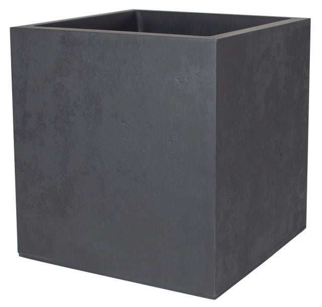 Pot carré EDA Basalt l.49.5 x H.49.5 cm 57L gris anthracite