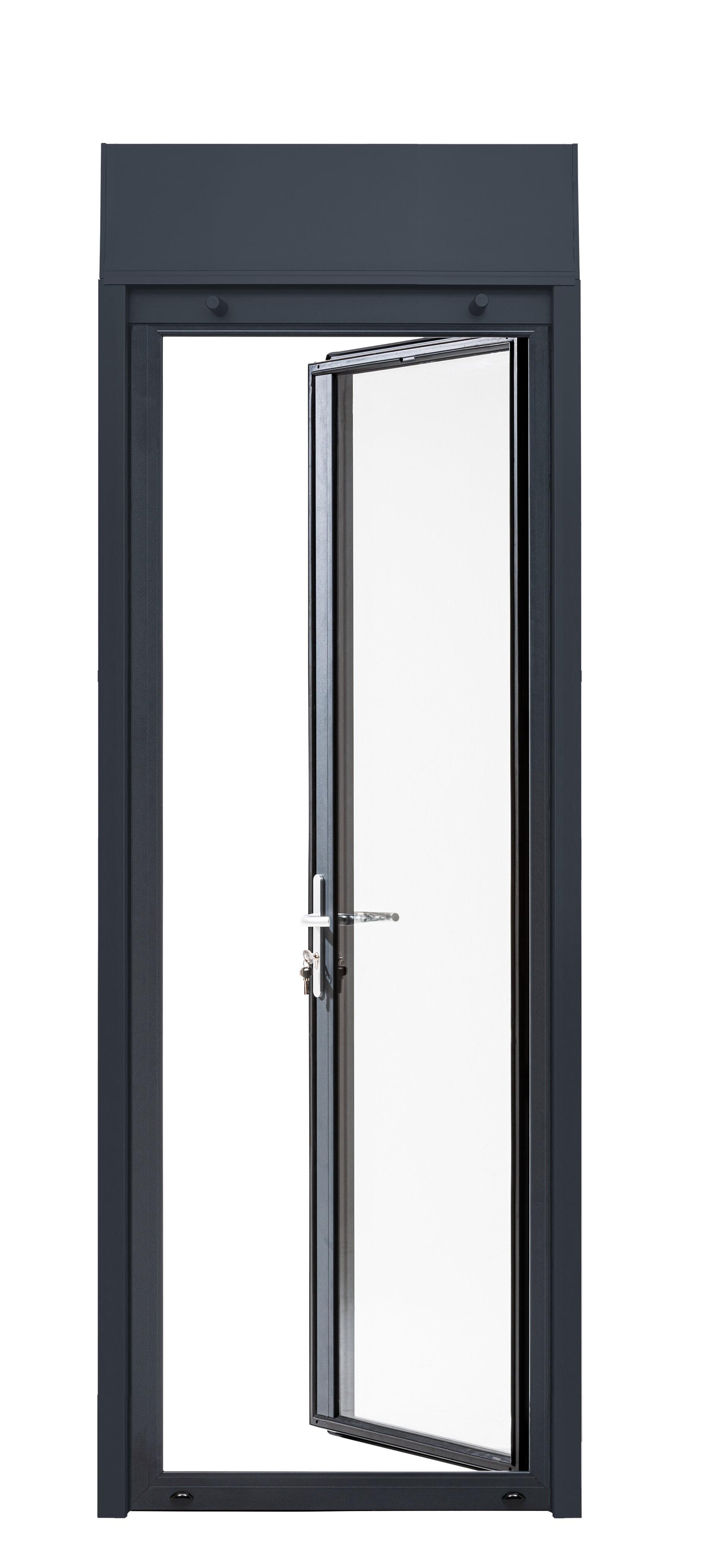 Porte fenêtre/vol.roulant alu Essentiel H.215xl.90cm 1vt tirant G gris anthracit - 8