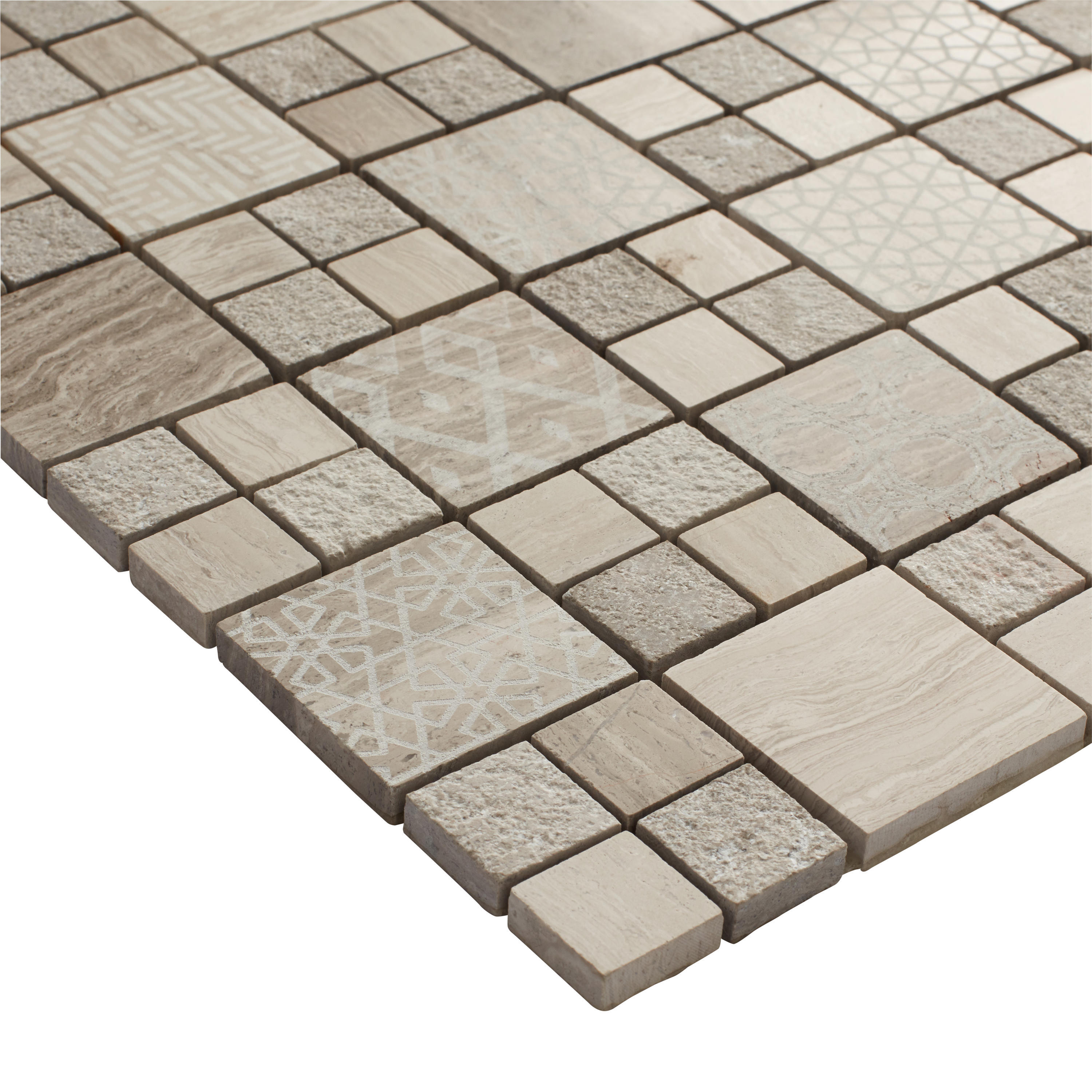 1 plaque de mosaïque Cottage marbre gris 30 x 30 cm ARTENS - 5