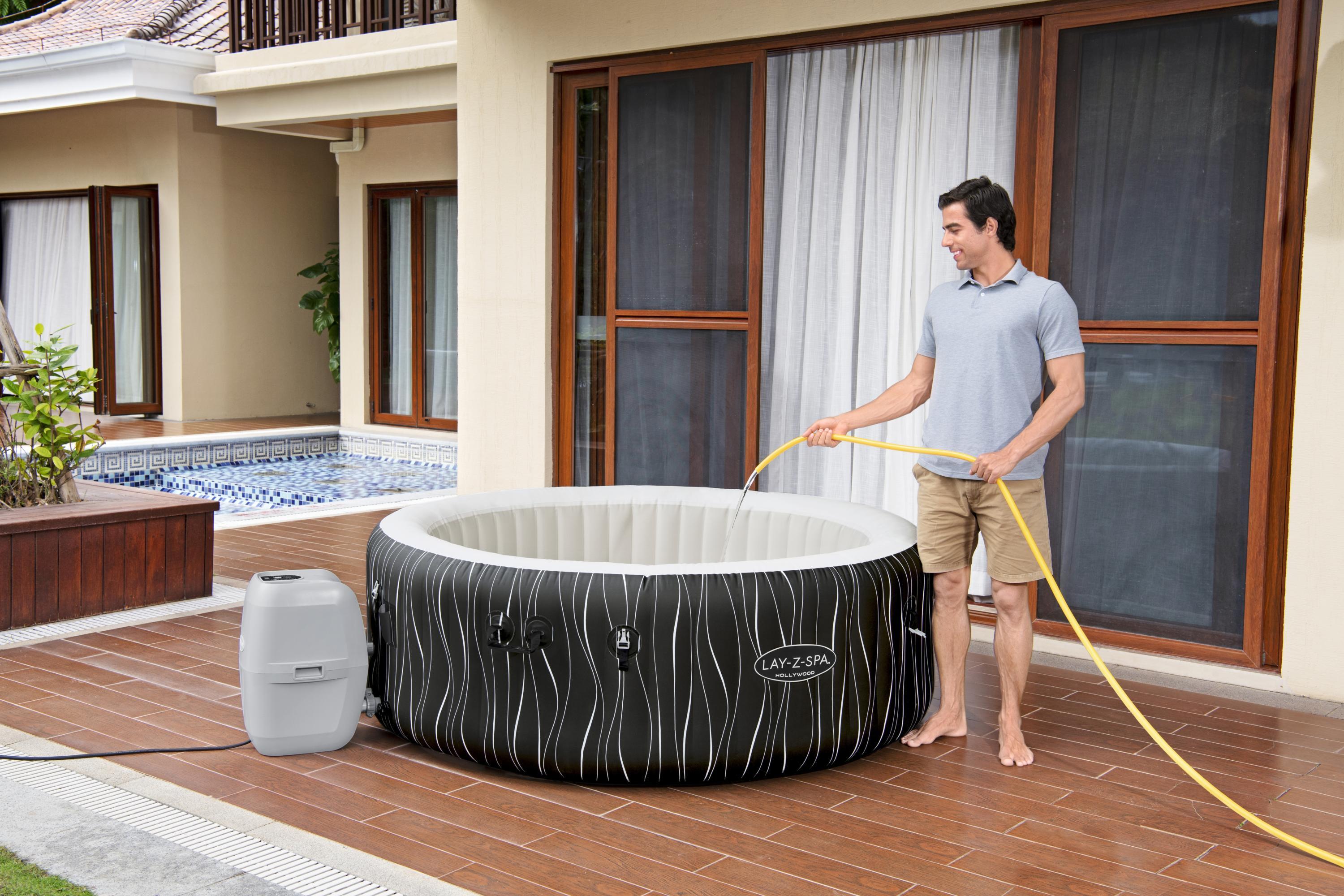 Spa gonflable HOLLYWOOD, rond 4/6 personnes, Lumière + appui tête - 2