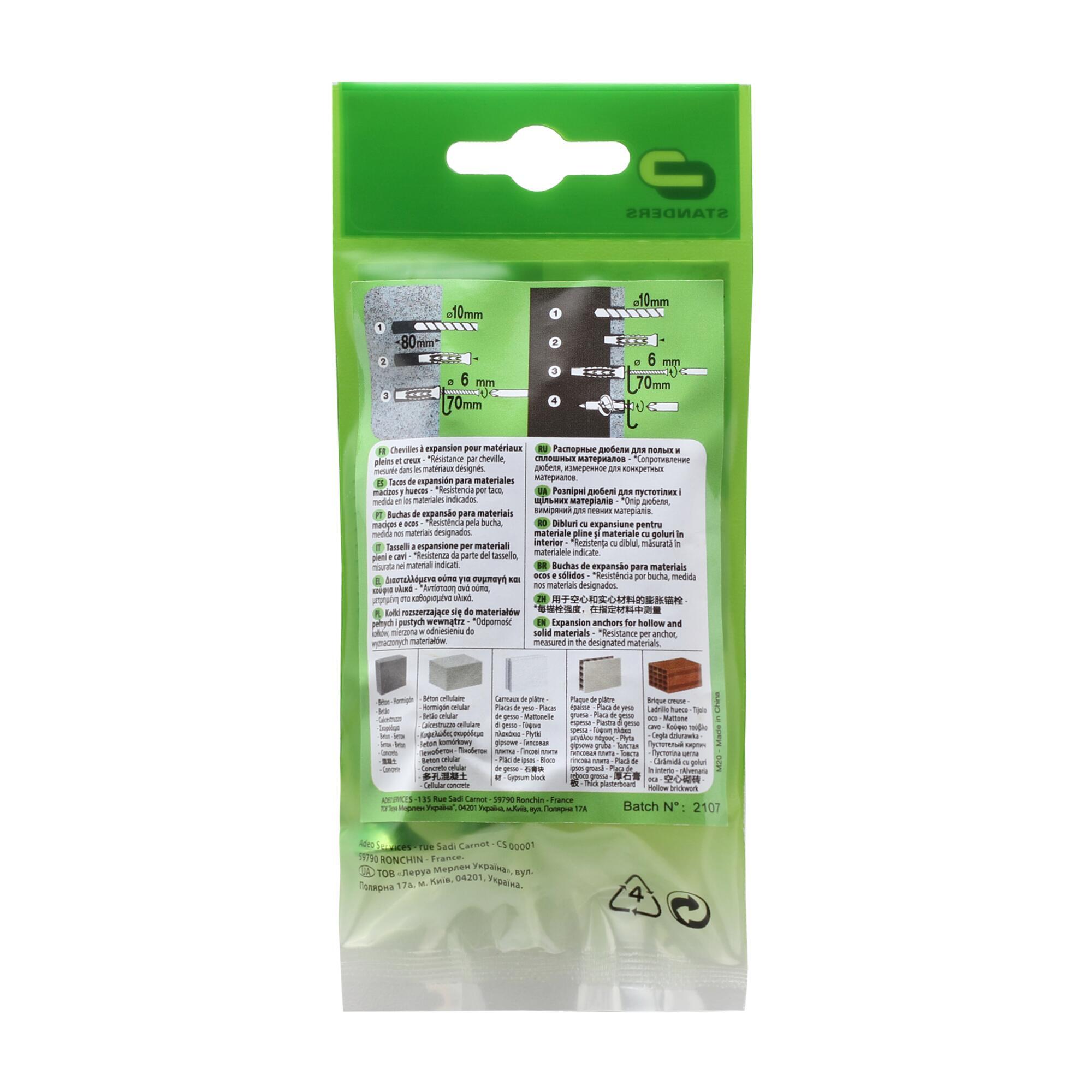 4 buchas nylon STANDERS MULTIMATATERIAL 10X60MM PARAFUSO - 11