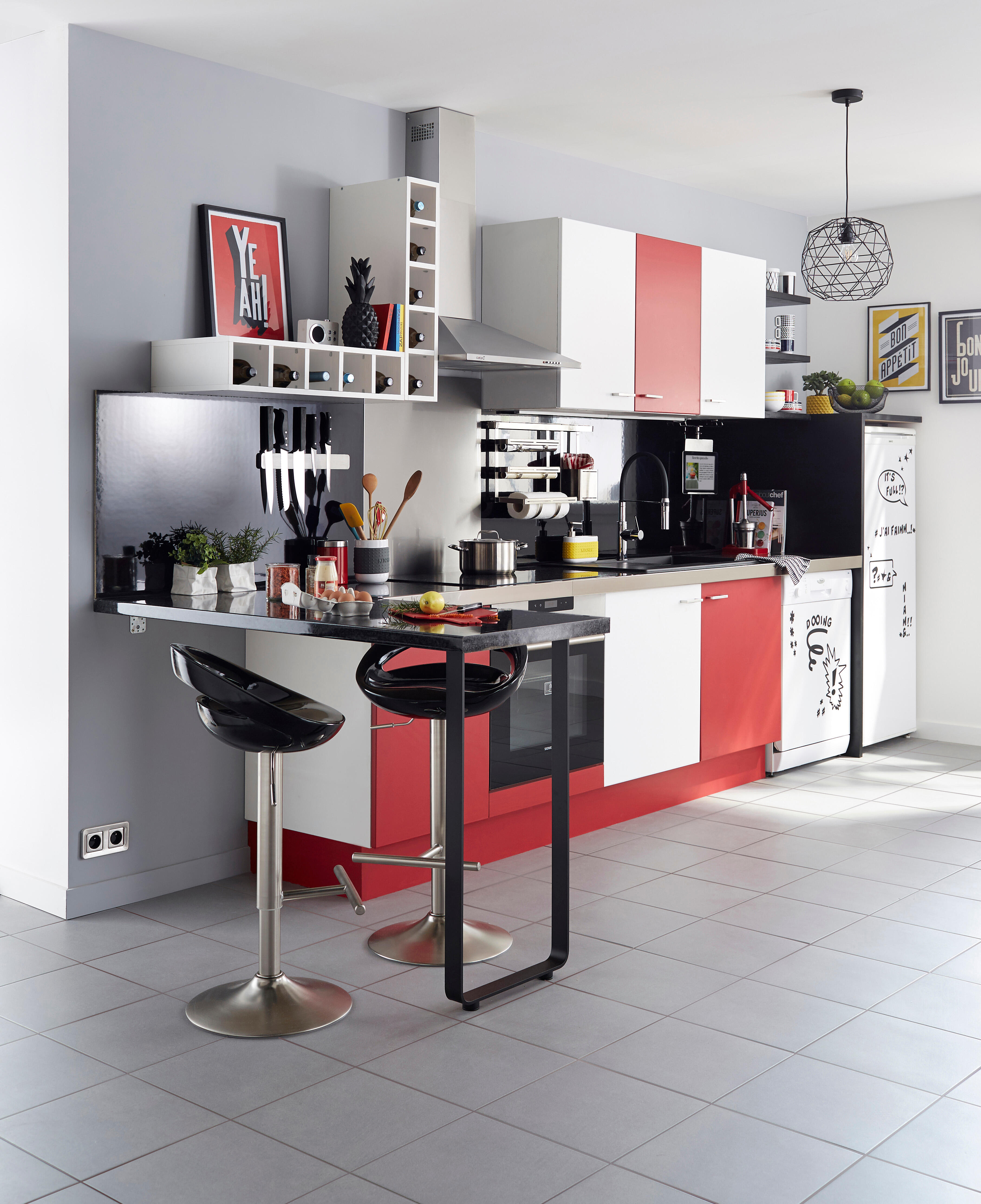 Evier à encastrer 1 bac avec égouttoir, résine, SOLO Noir - 2