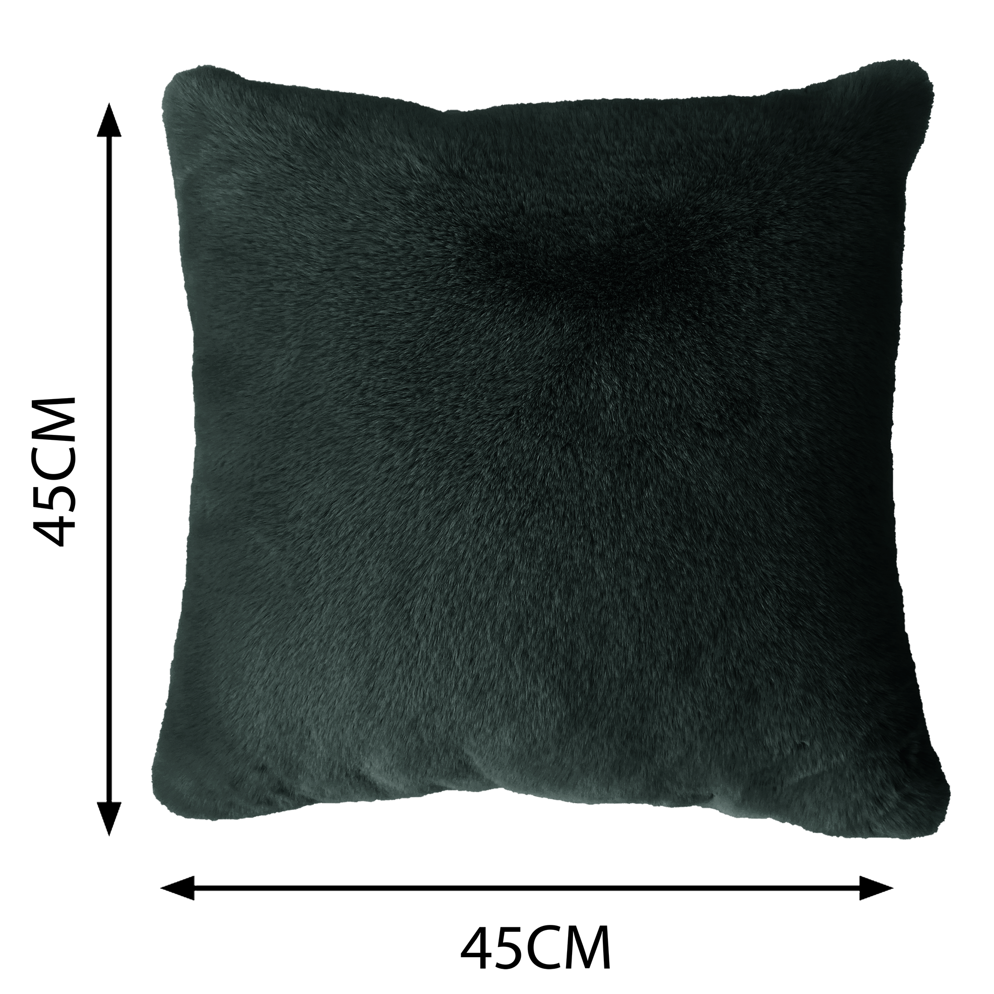 Coussin Swanny, imitation fourrure, émeraude l.45 x H.45 cm INSPIRE - 2