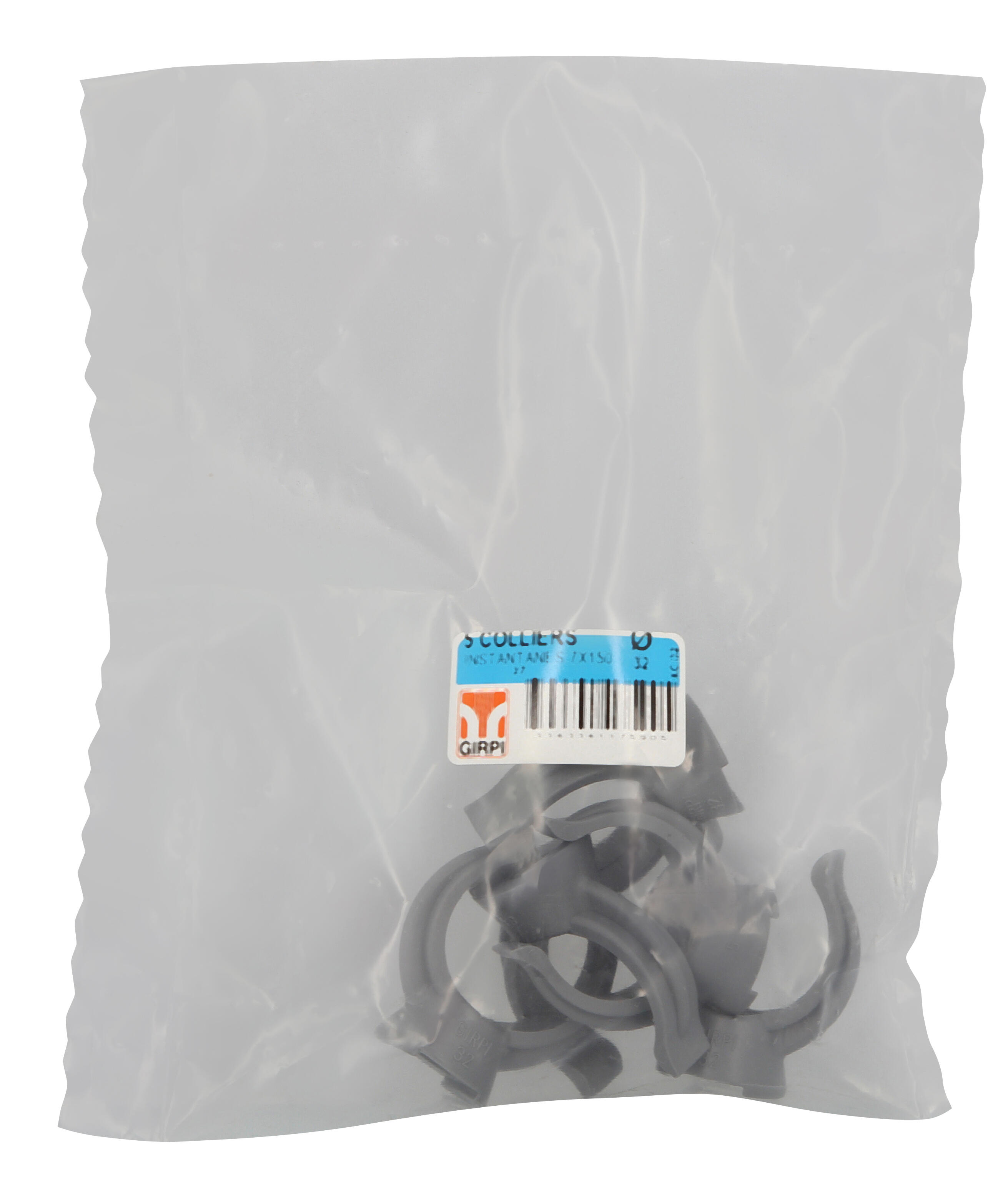 Lot de 5 colliers lyres en pvc à emboîtage, femelle, D.32 - 5