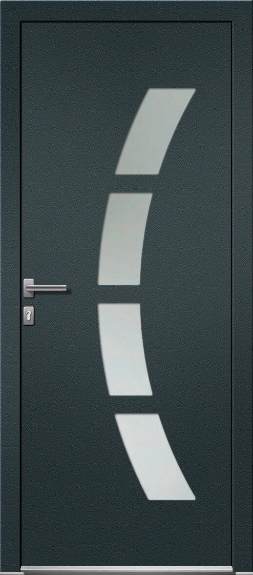 Porte d'entrée PVC Toledo 2 Premium H.215 x l.90 cm gris anthr., p. droit