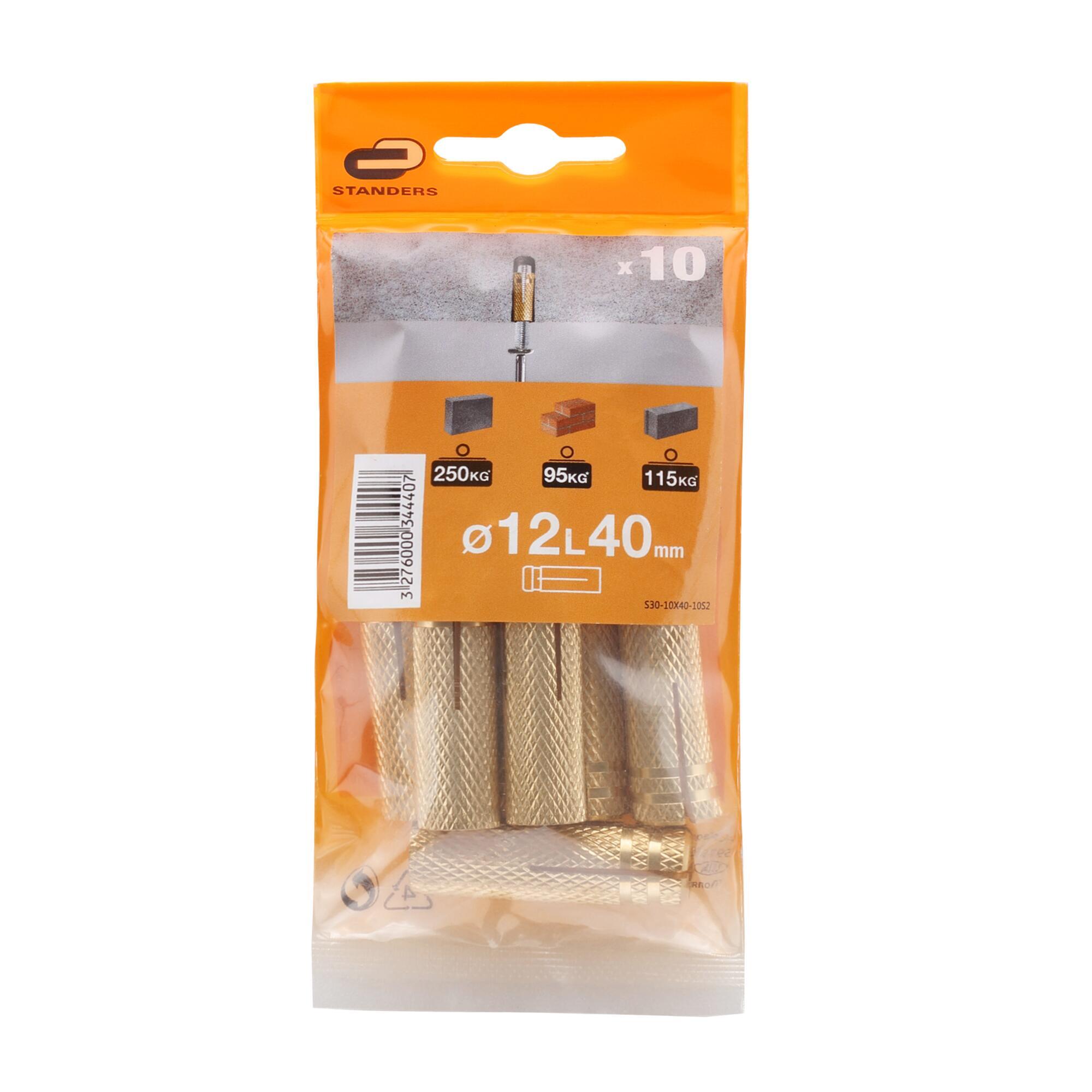 10 buchas de metal STANDERS EXPANSÍVEL 10X40MM - 4