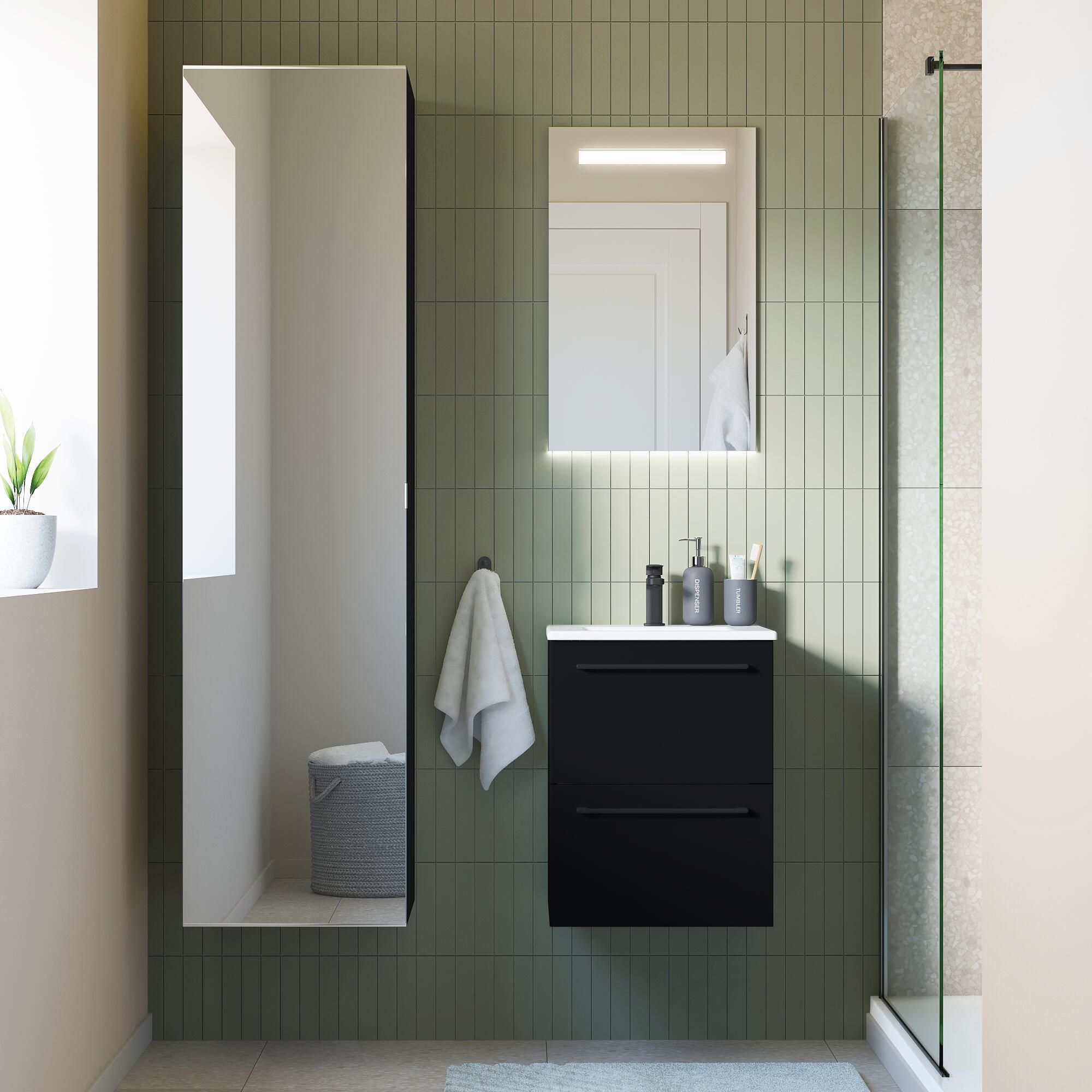 Plan vasque simple Moon Céramique blanc l.46 x P.35 cm - 4