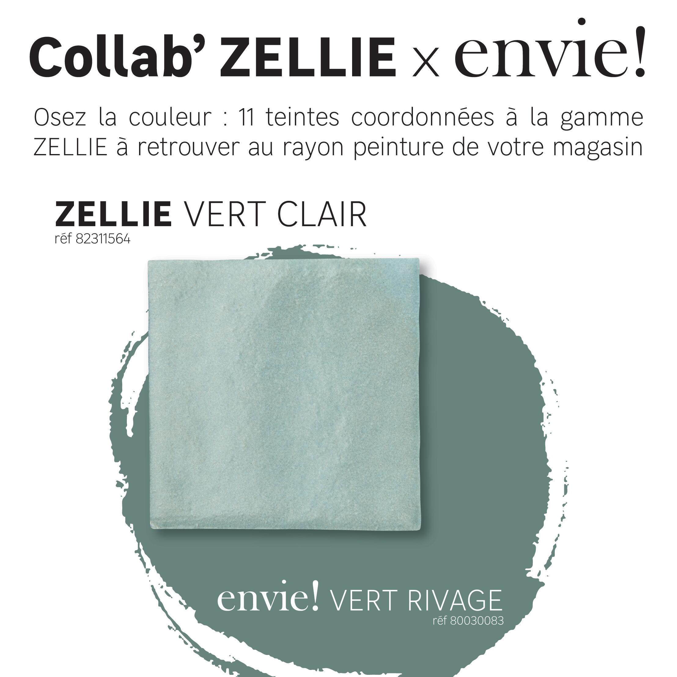 Piastrella da rivestimento interno in gres naturale 10 x 10 cm smaltato verde chiaro lucido Zelli Vert d'eau Sp. 10 mm 0.54 mq - 31
