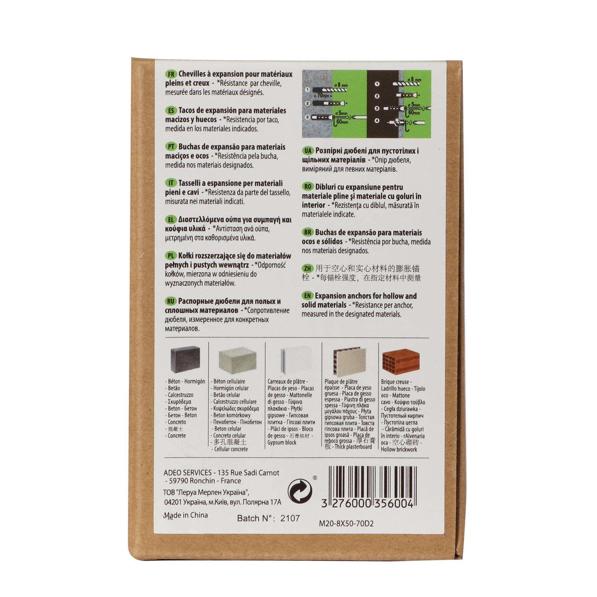 70 buchas nylon STANDERS MULTIMATATERIAL 8X50MM - 7