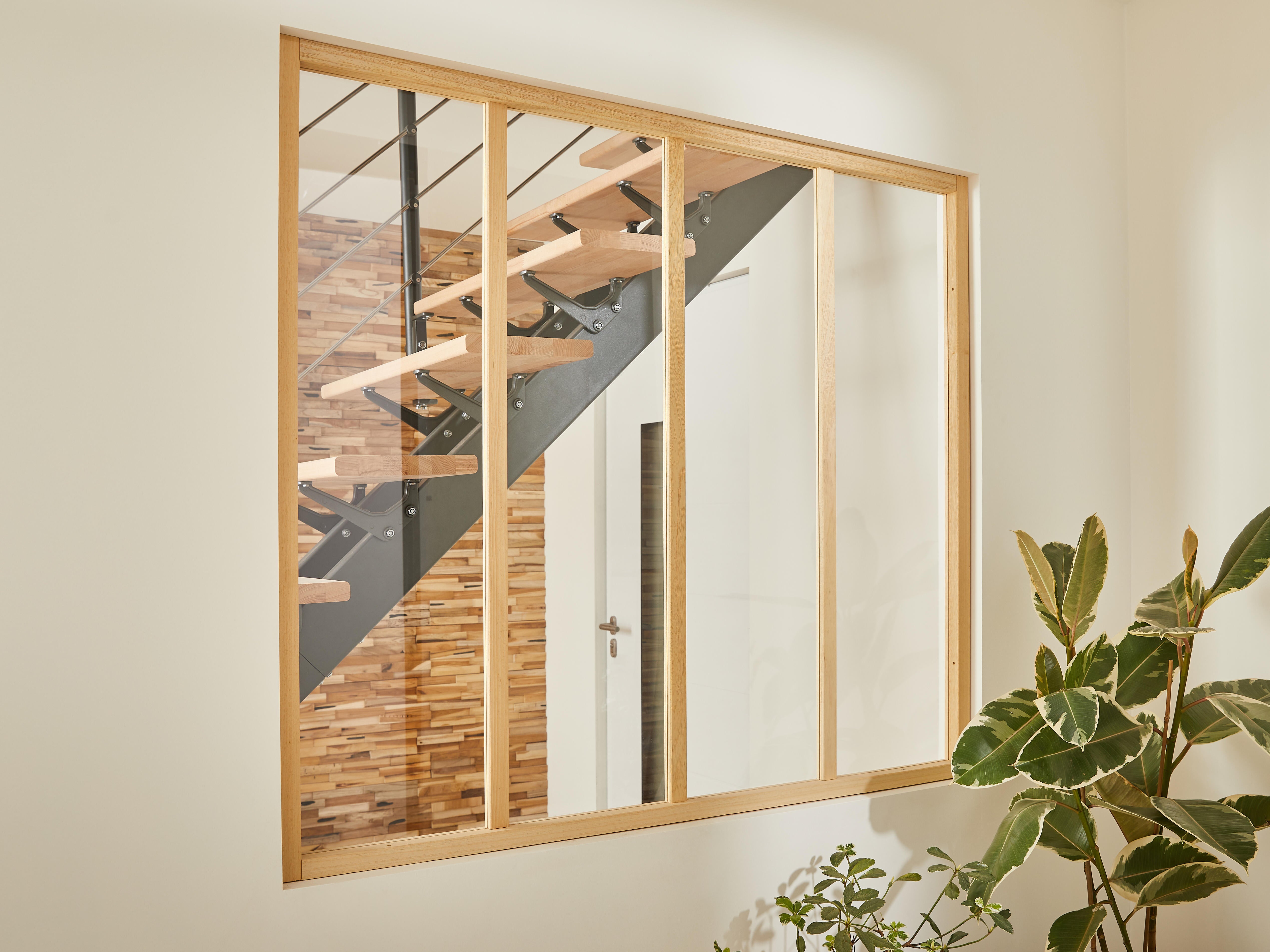 Verrière Atelier fixe carreaux en bois brut, x