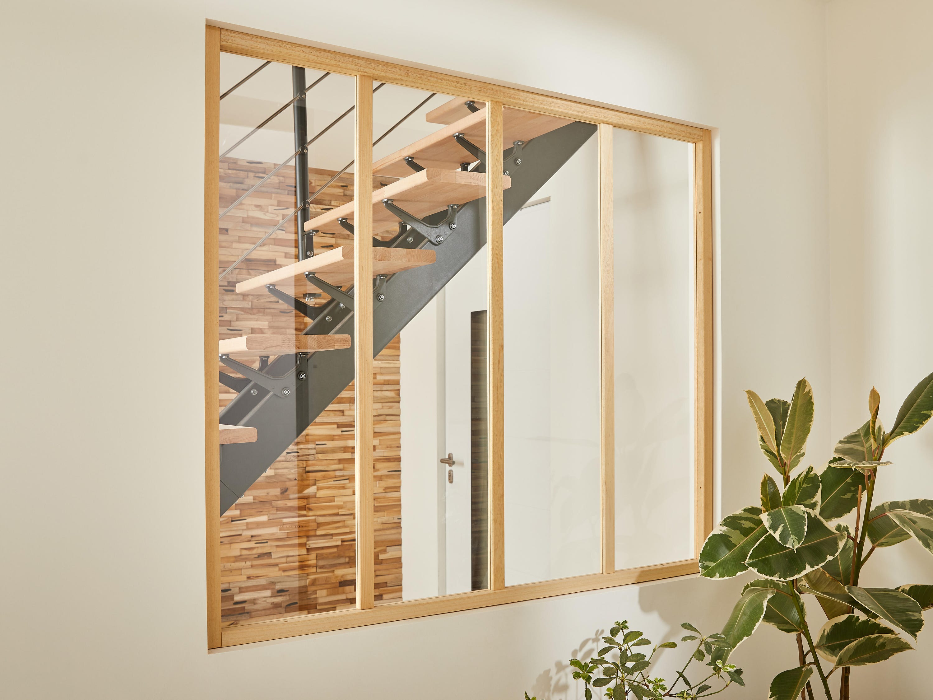 Verrière Atelier fixe carreaux en bois brut, x