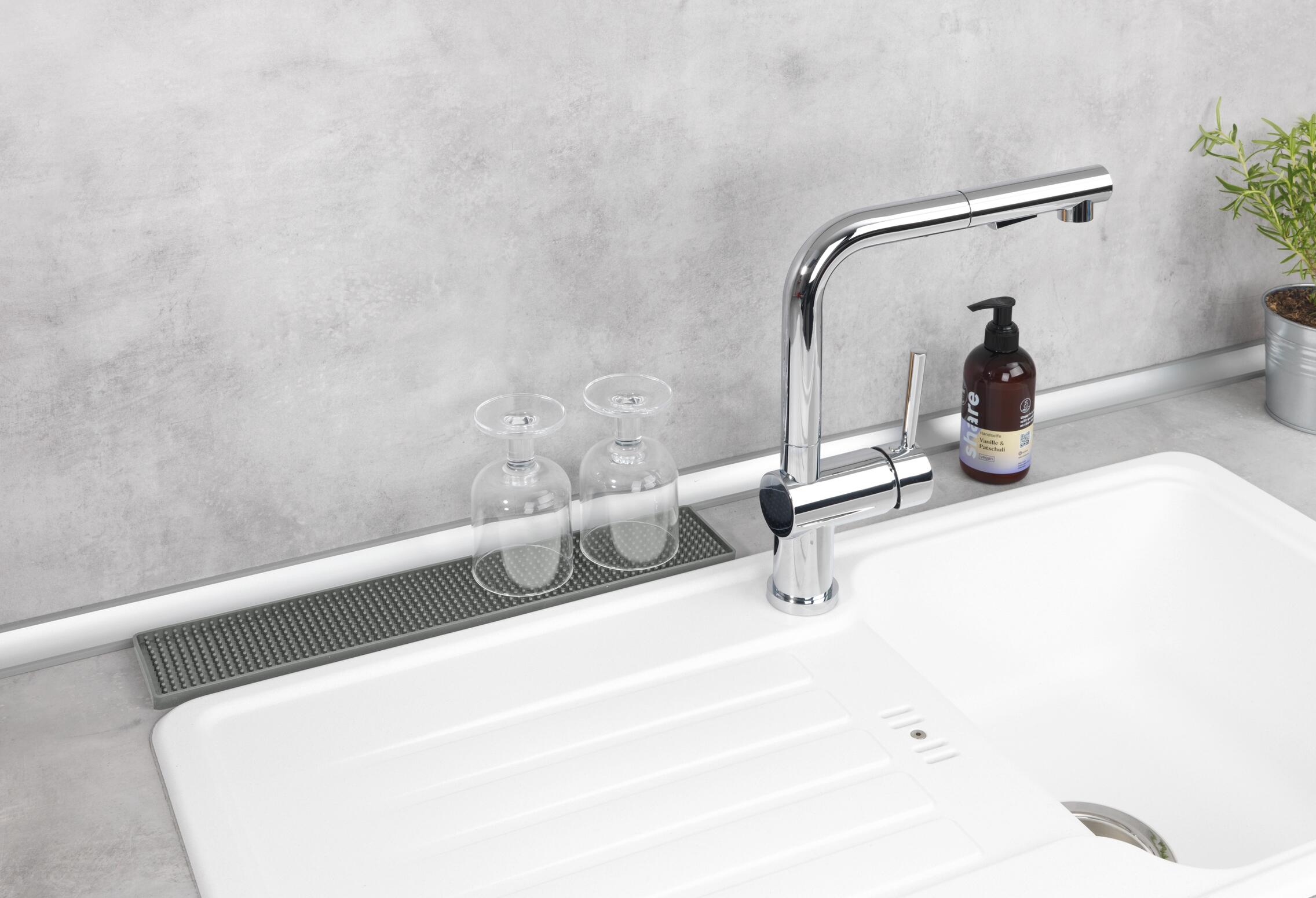 Tapete escorredor louça Wenko Slim 42 cm cinza - 3