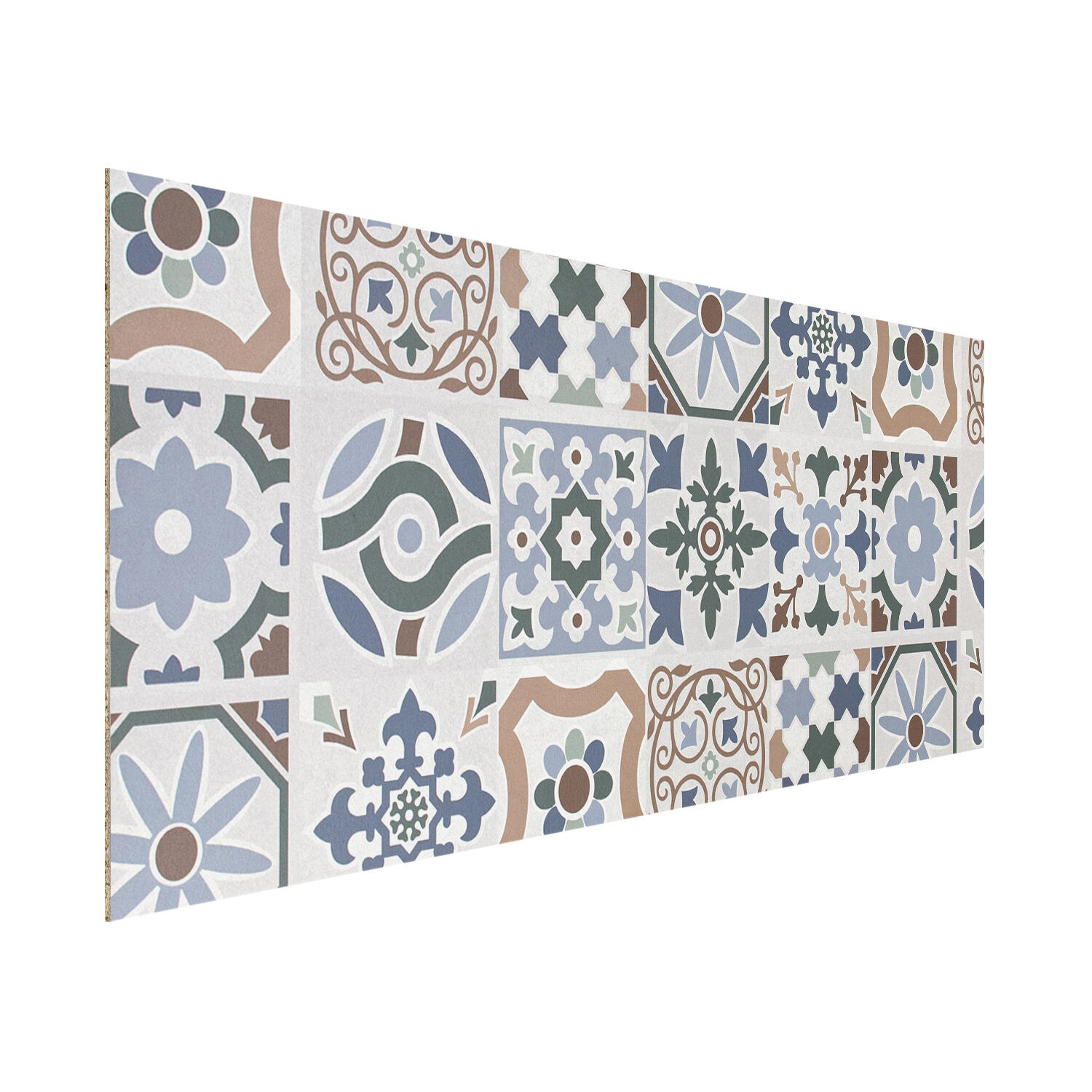 Crédence stratifié réversible Carreaux ciment gris/Couleurs H.64cm - 3