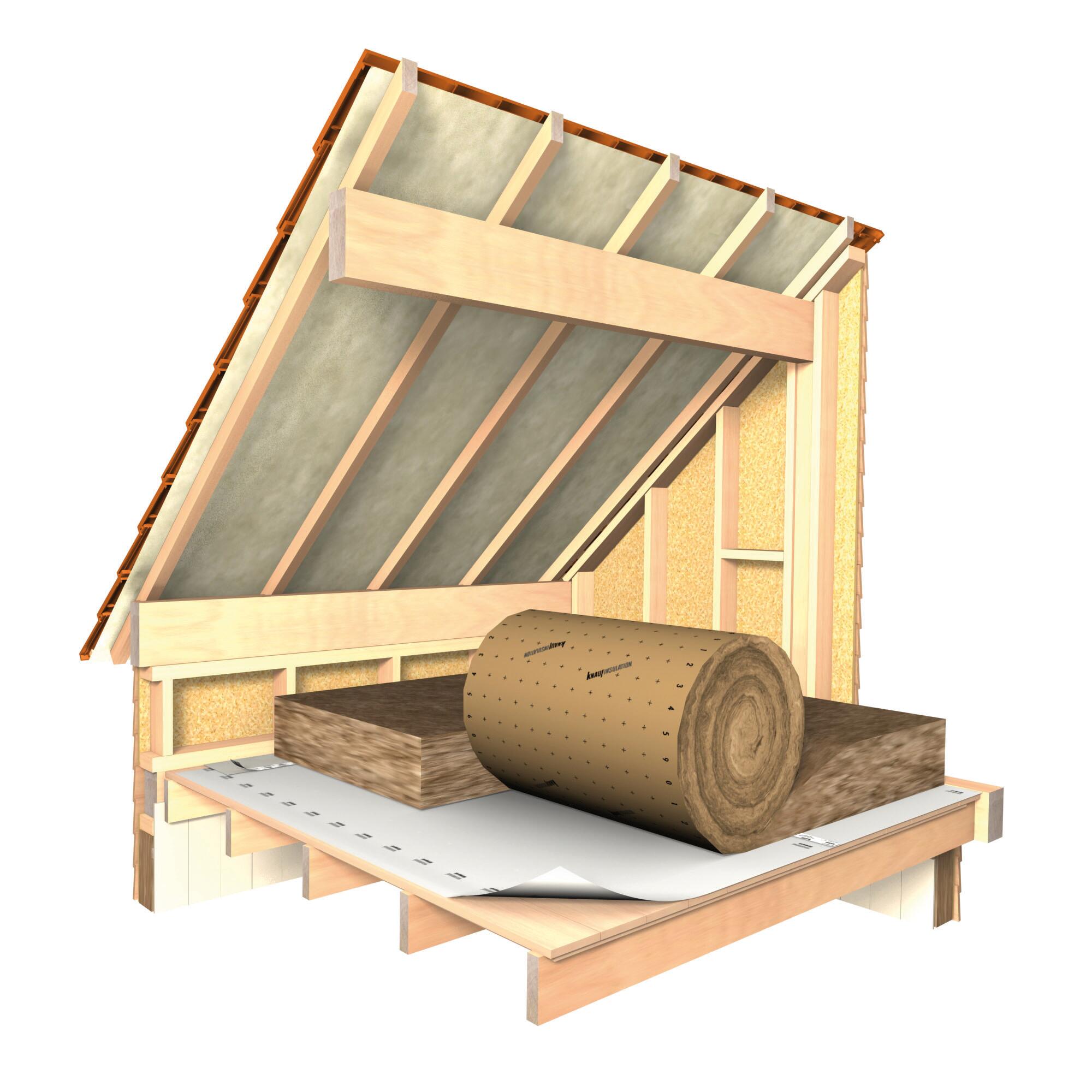 Rouleau de laine de verre comble perdu 040 kraft, Ep.300mm, 2.6x1.2m KNAUF - 4