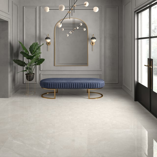 Carrelage sol / mur effet marbre gris clair Murano l.60 x L.60 cm