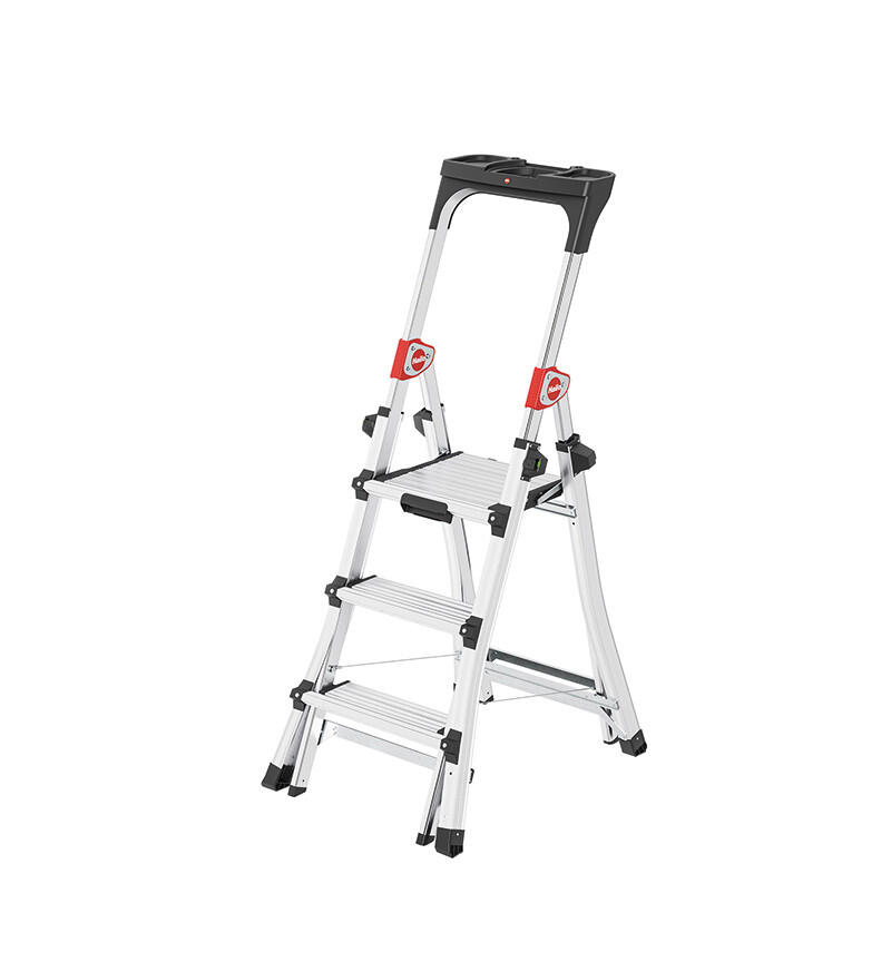 Escabeau professionnel télescopique HAILO TL100 3-5 marches adapté aux escaliers - 5