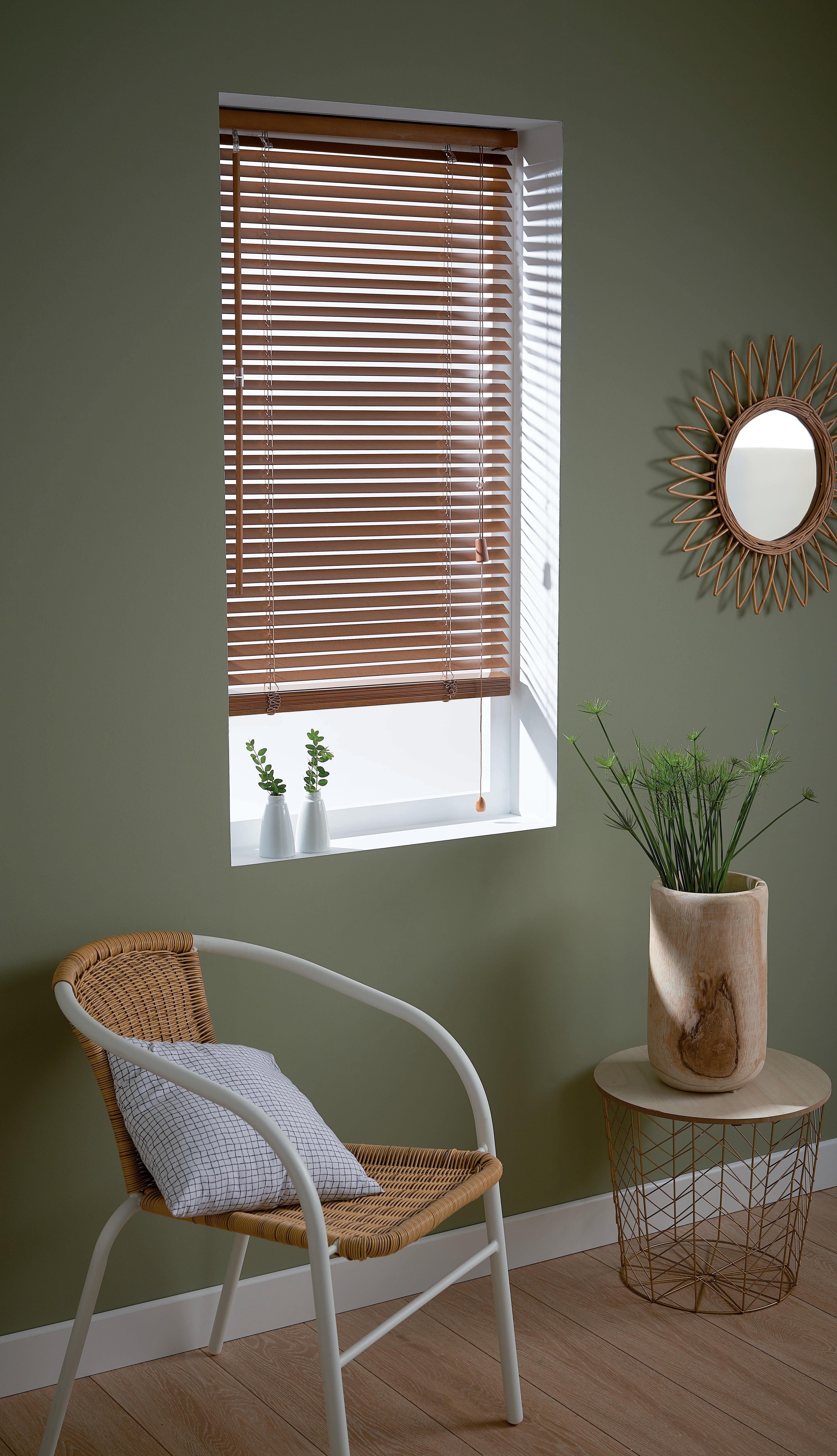 Store vénitien bois 27 mm marron, l.50 x H.150 cm, INSPIRE - 2