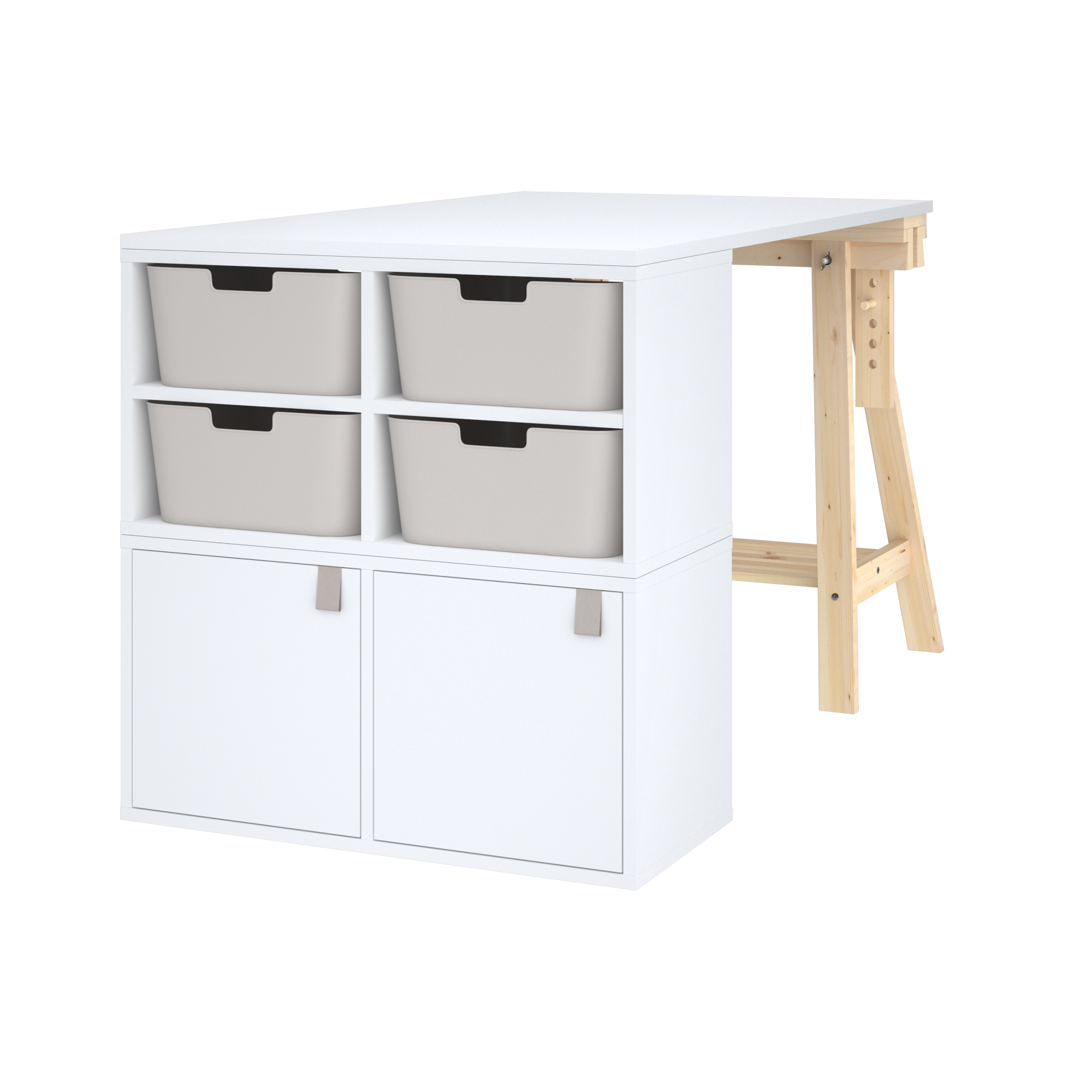 Estante de parede 2 cubos branco 36 x 31,7 x 70,5 cm Spaceo Kub - 3