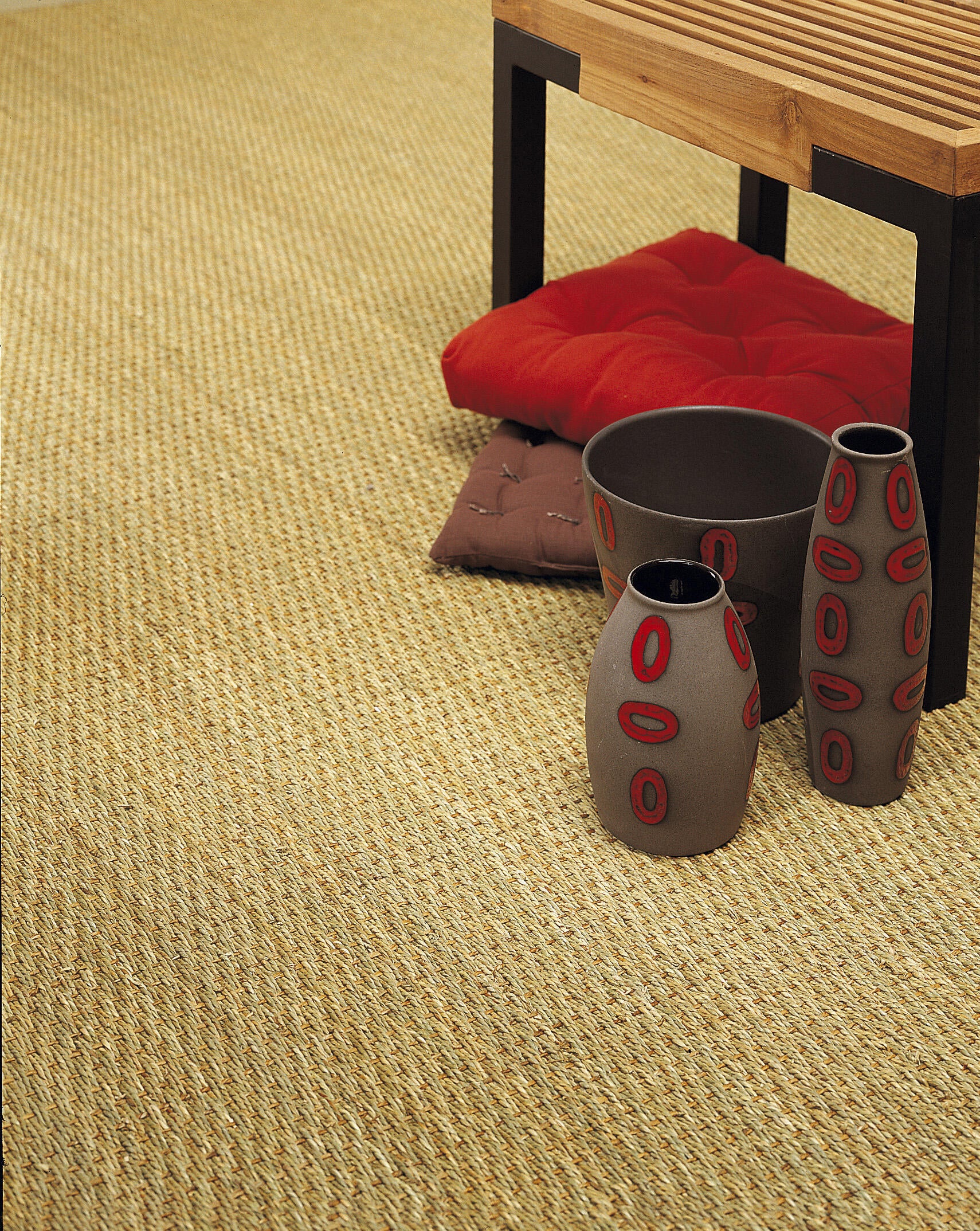 Jonc de mer uni beige, Classique, rouleau l.4 m - 2