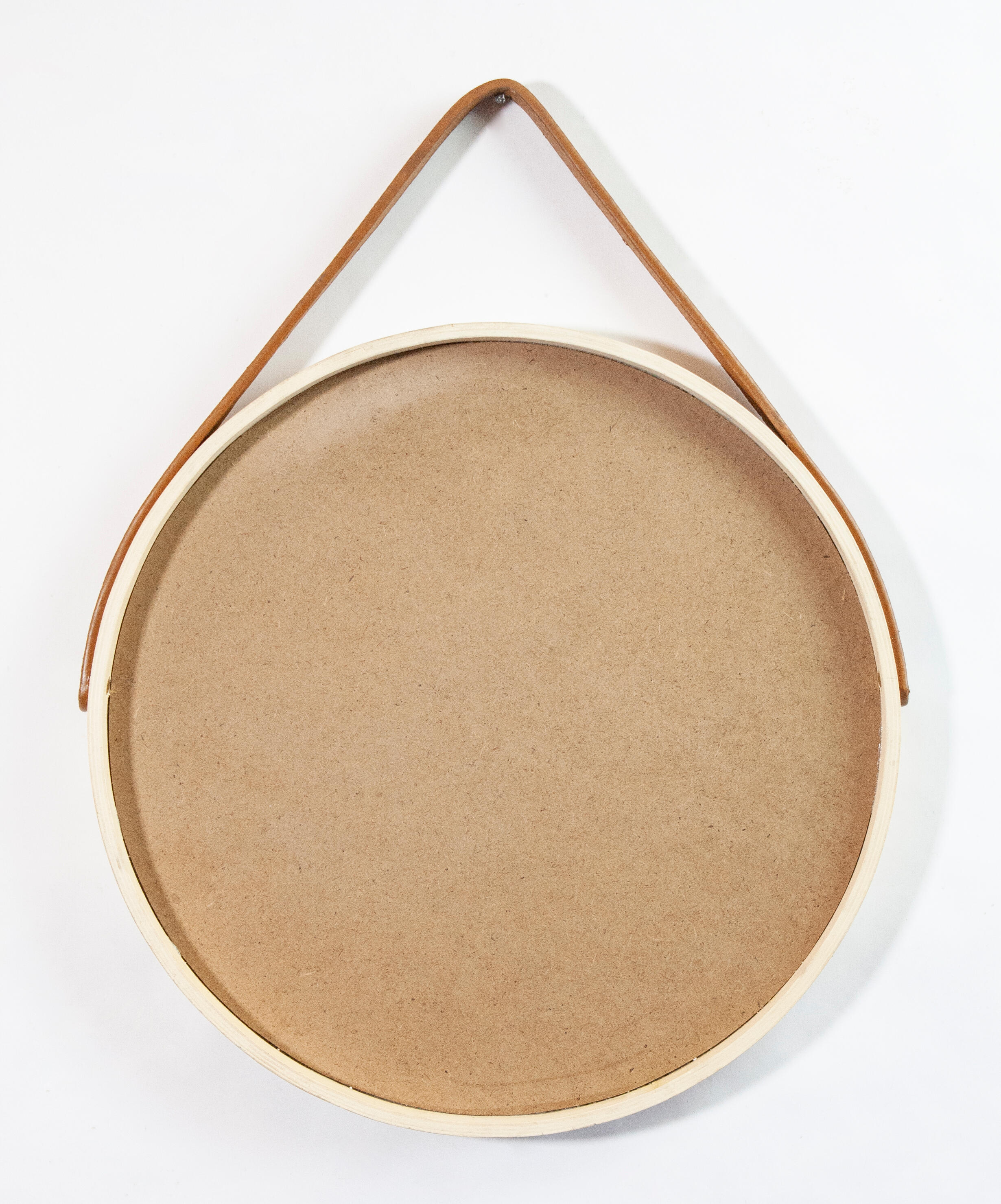 Espejo enmarcado de pared redondo Barbier MDF natural mate  de 41 cm de diámetro - 3