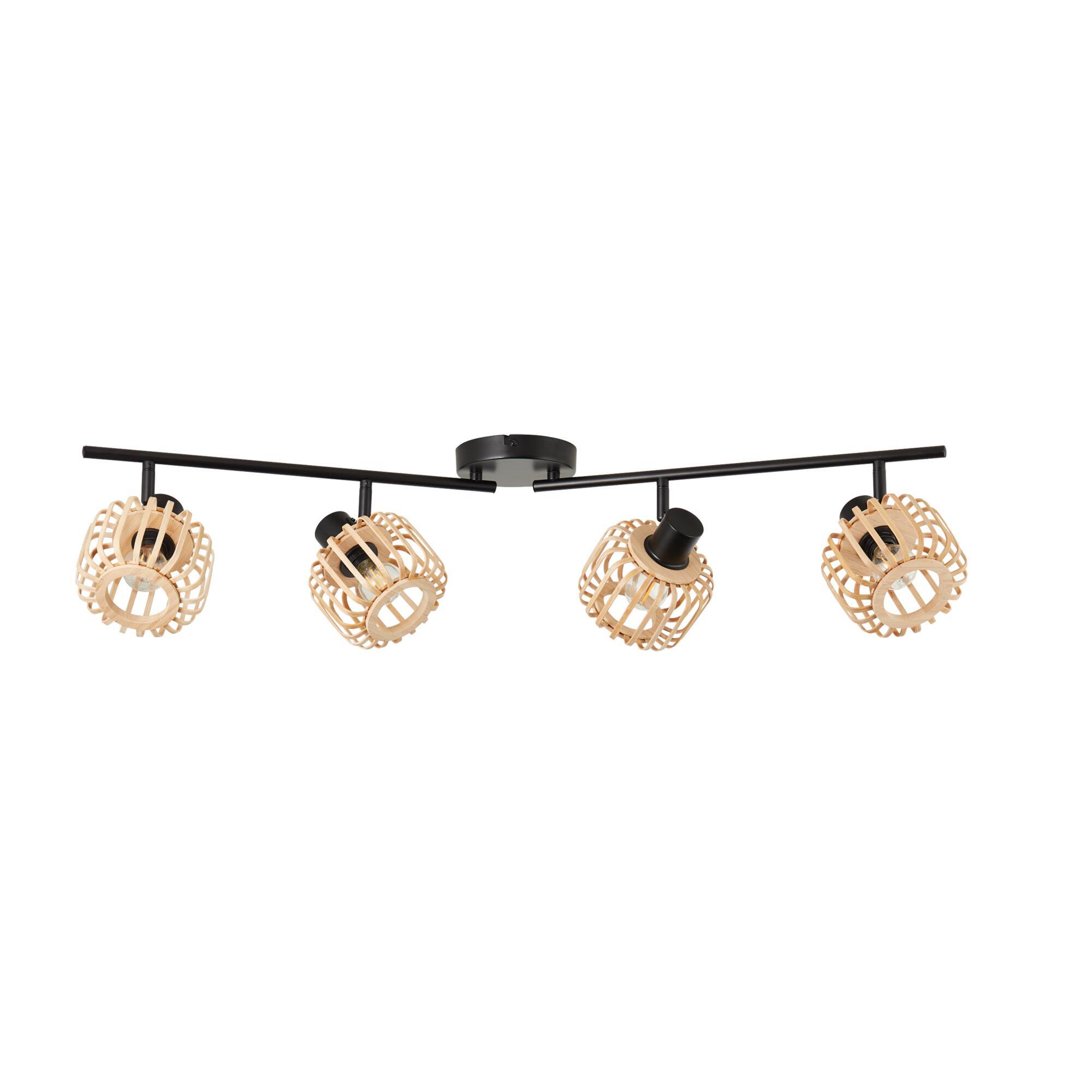 Faretto decorativo senza fonte luminosa PECAN in acciaio nero E14 40W INSPIRE 4 luci - 16