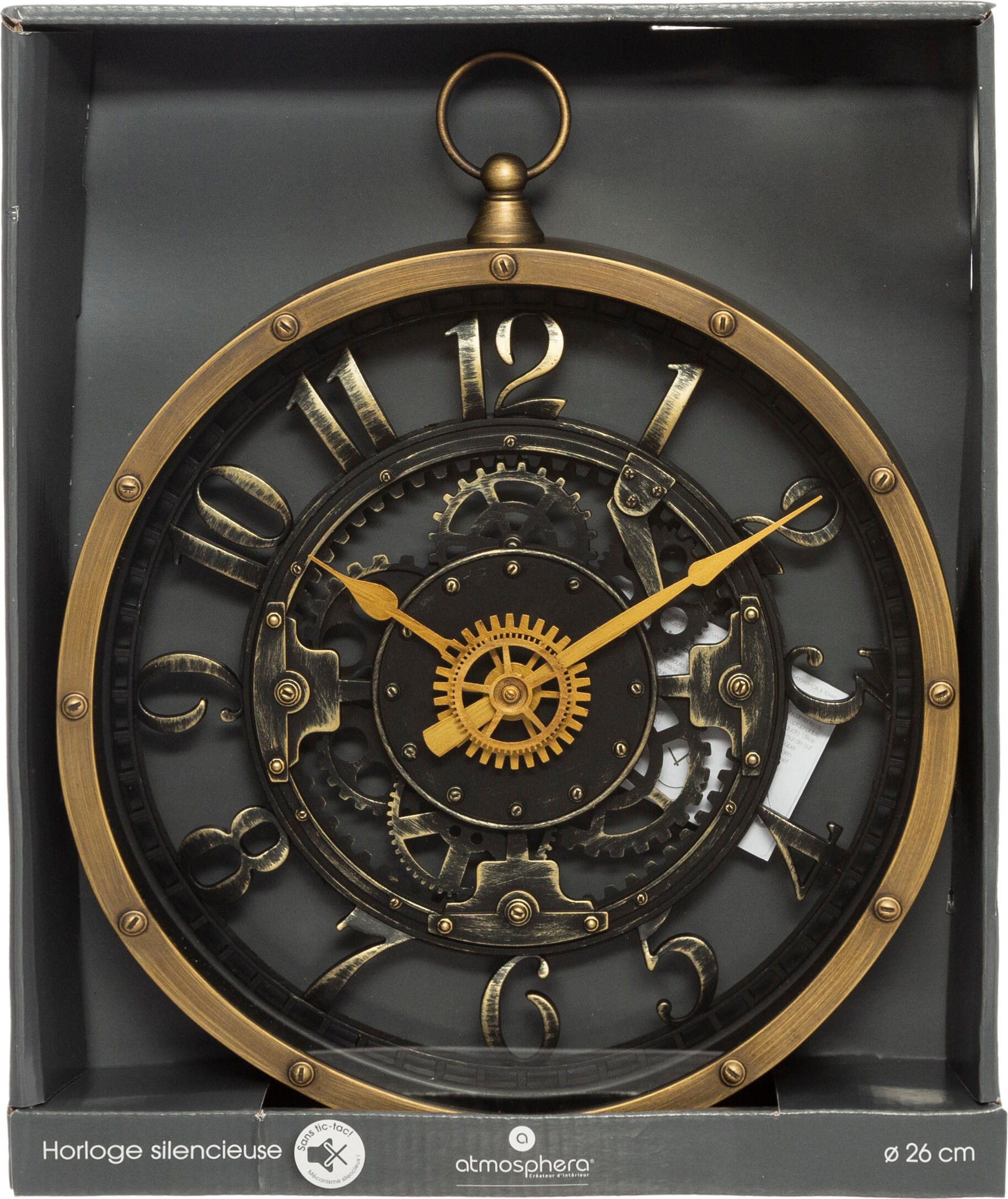 Horloge à fixation murale Gousset ATMOSPHERA marron Diam.27 cm - 2