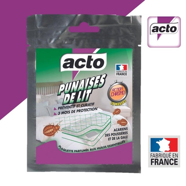 PLAQUETTE PUNAISES DE LIT & ACARIENS - 3 MOIS DE PROTECTION !