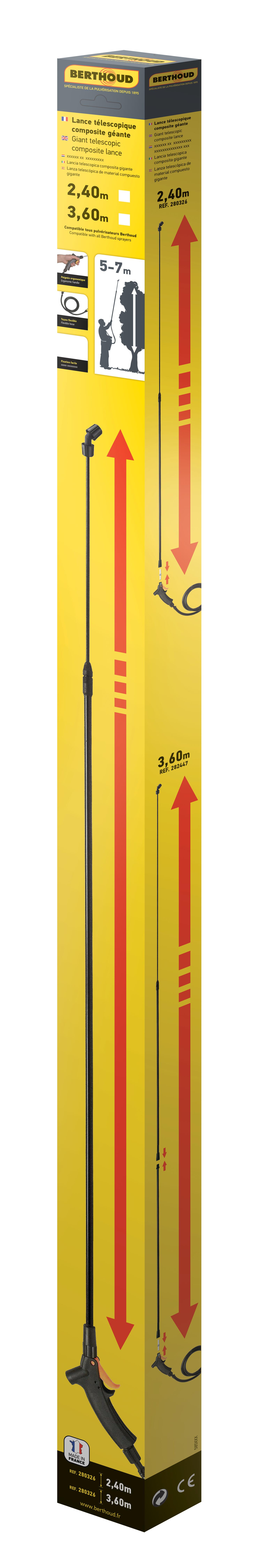 Lance télescopique géante 3,60m pour pulvérisateurs BERTHOUD - 6