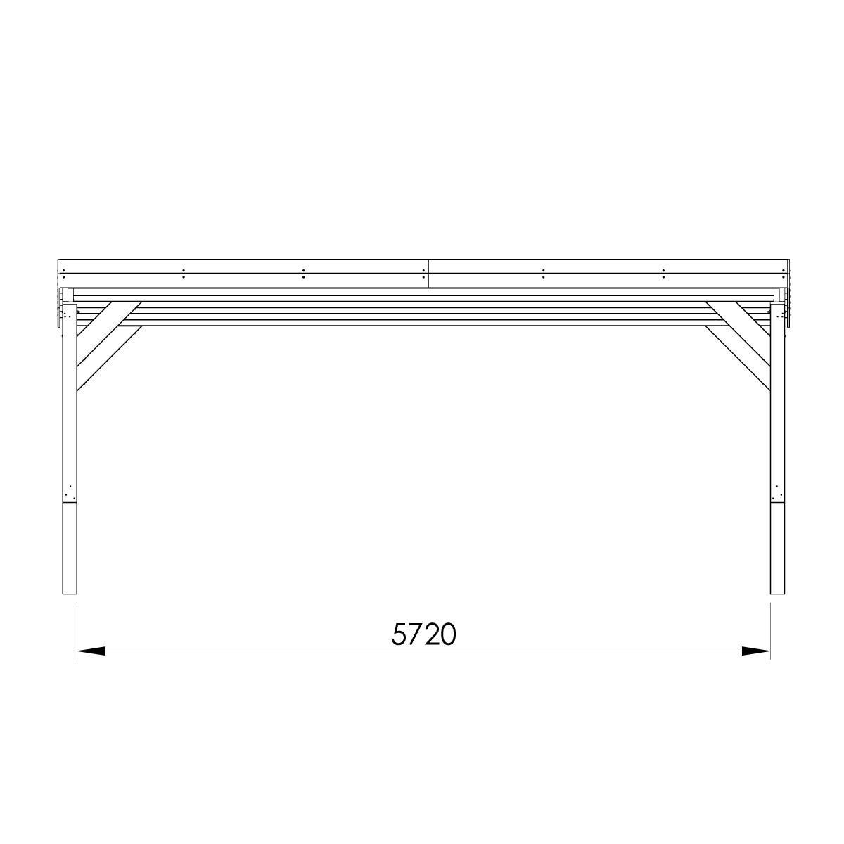 Carport bois double Victor modern, 2 voitures, CERLAND, 29.2 m² - 2
