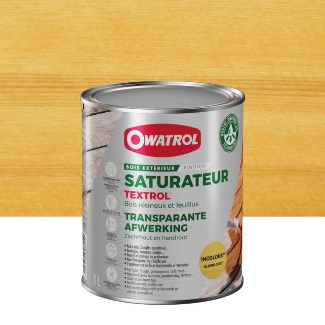 Saturateur pour bois extérieur OWATROL Textrol incolore mat 1 l