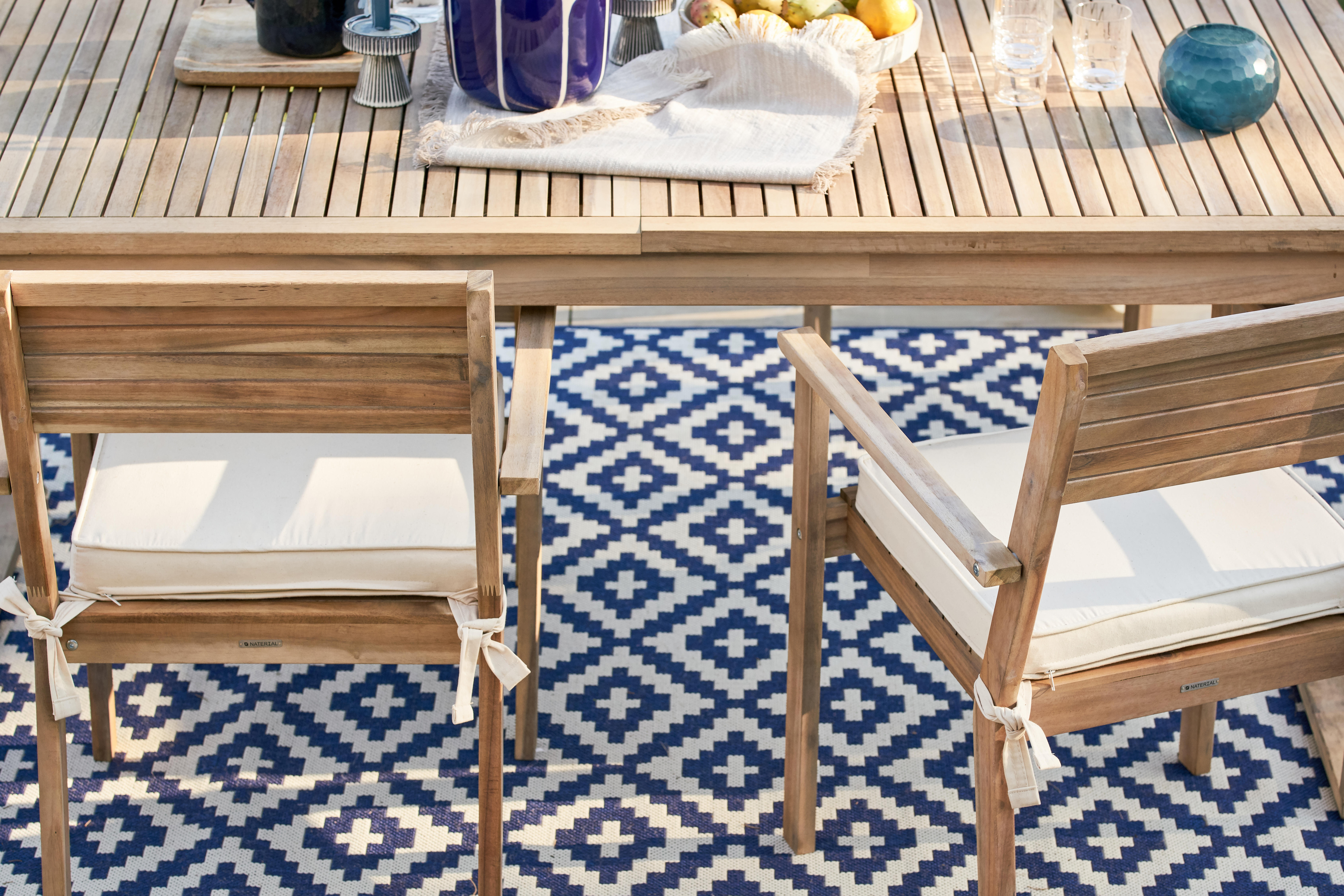 Mesa de madeira NATERIAL SOLARIS BUTTERFLY 180/240X90CM - 21