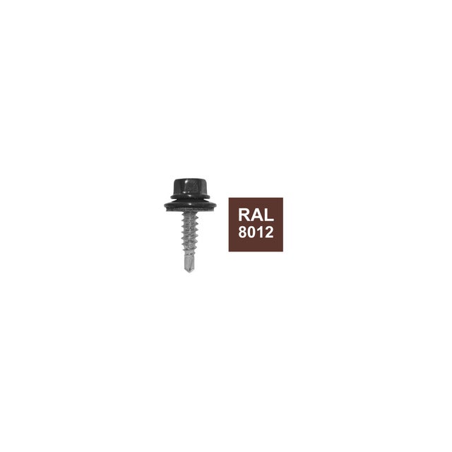 50 vis acier hexagonal BOL-FIXATIONS, Ø4,8 x L.20 mm rouge brique