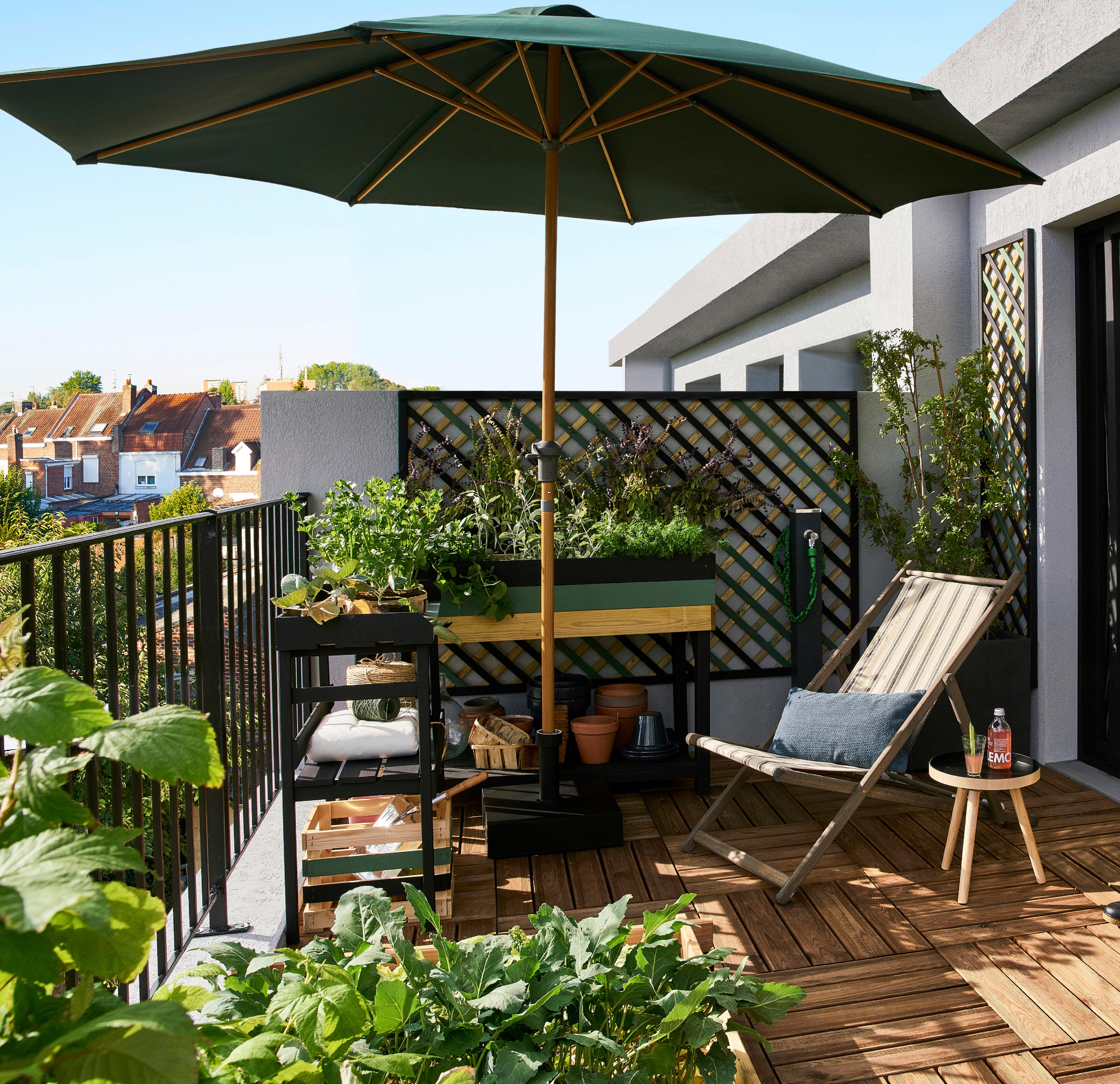 Parasol NATERIAL Agora vert octogonal - 2