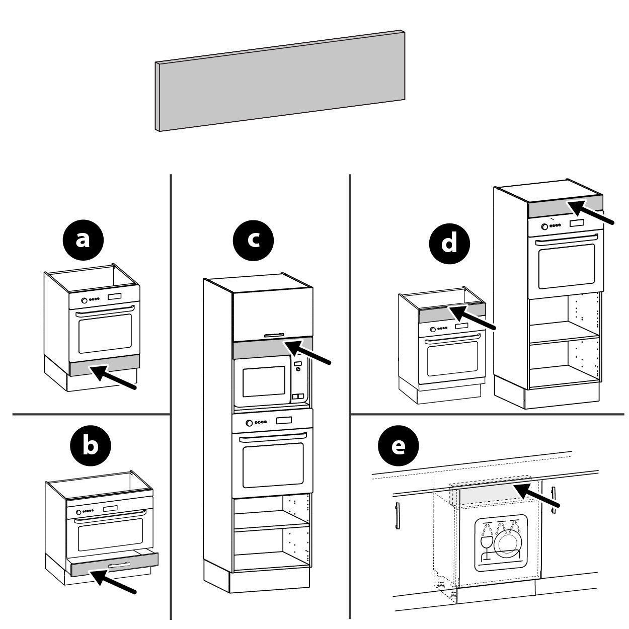 Bandeau de cuisine Tokyo, blanc mat, H.16.7 x l.59.7 cm - 3