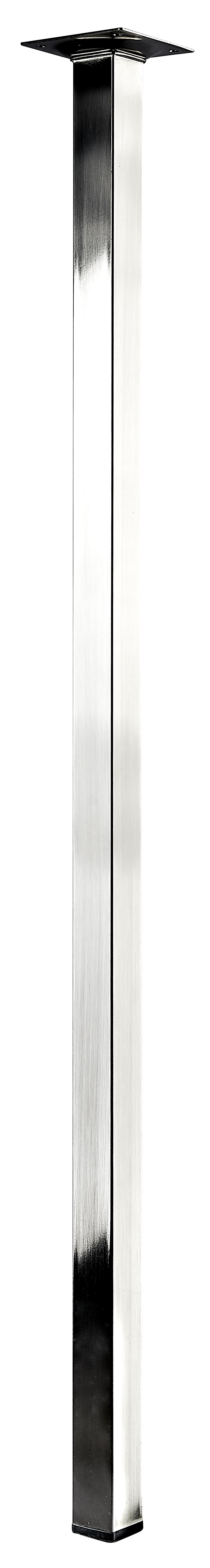 Pied de table carré Hettich, acier brossé, 2.5x2.5 cm x hauteur 70 cm - 4