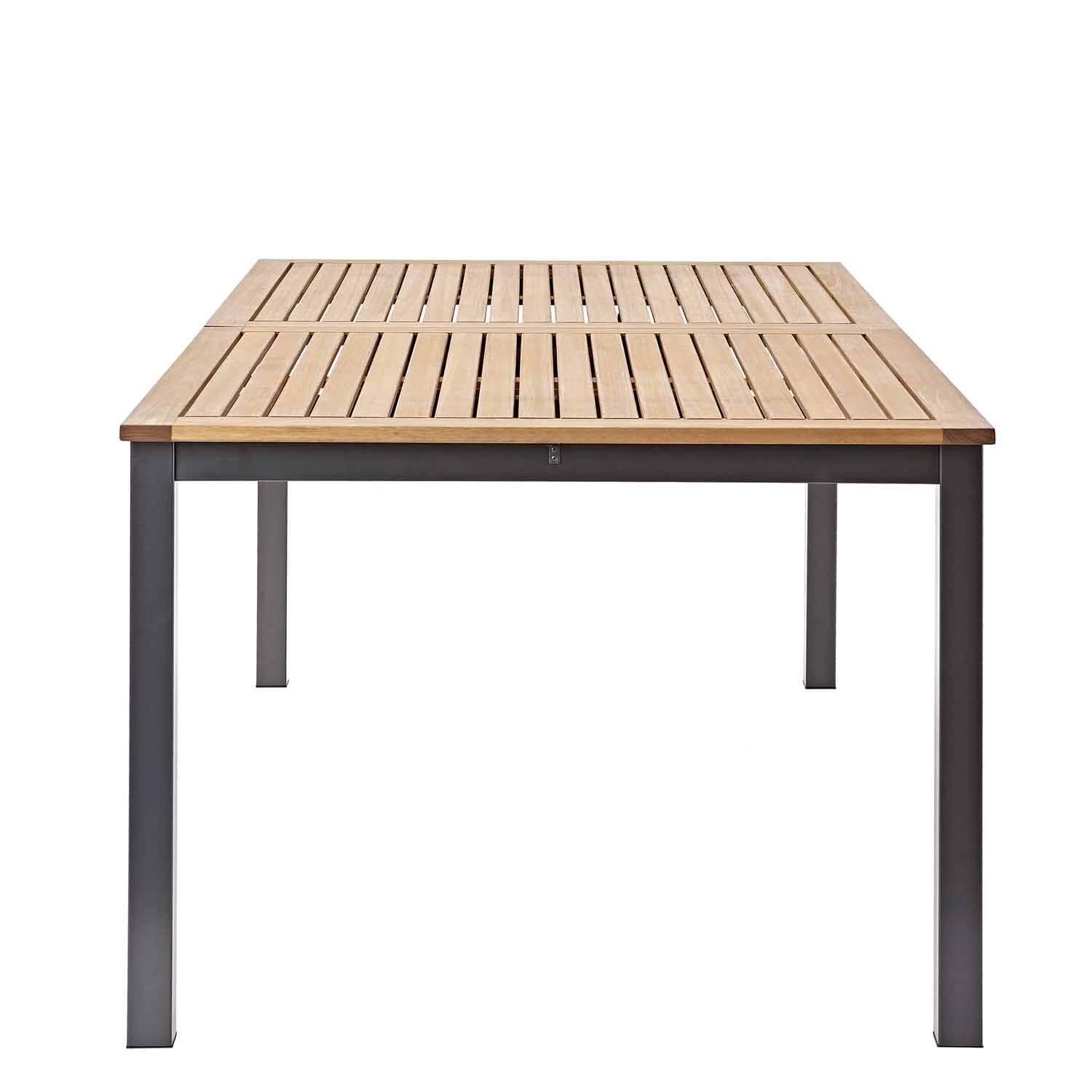 Table de jardin rectangulaire NATERIAL Oris alu gris/eucalyptus, 6/8 personnes - 5
