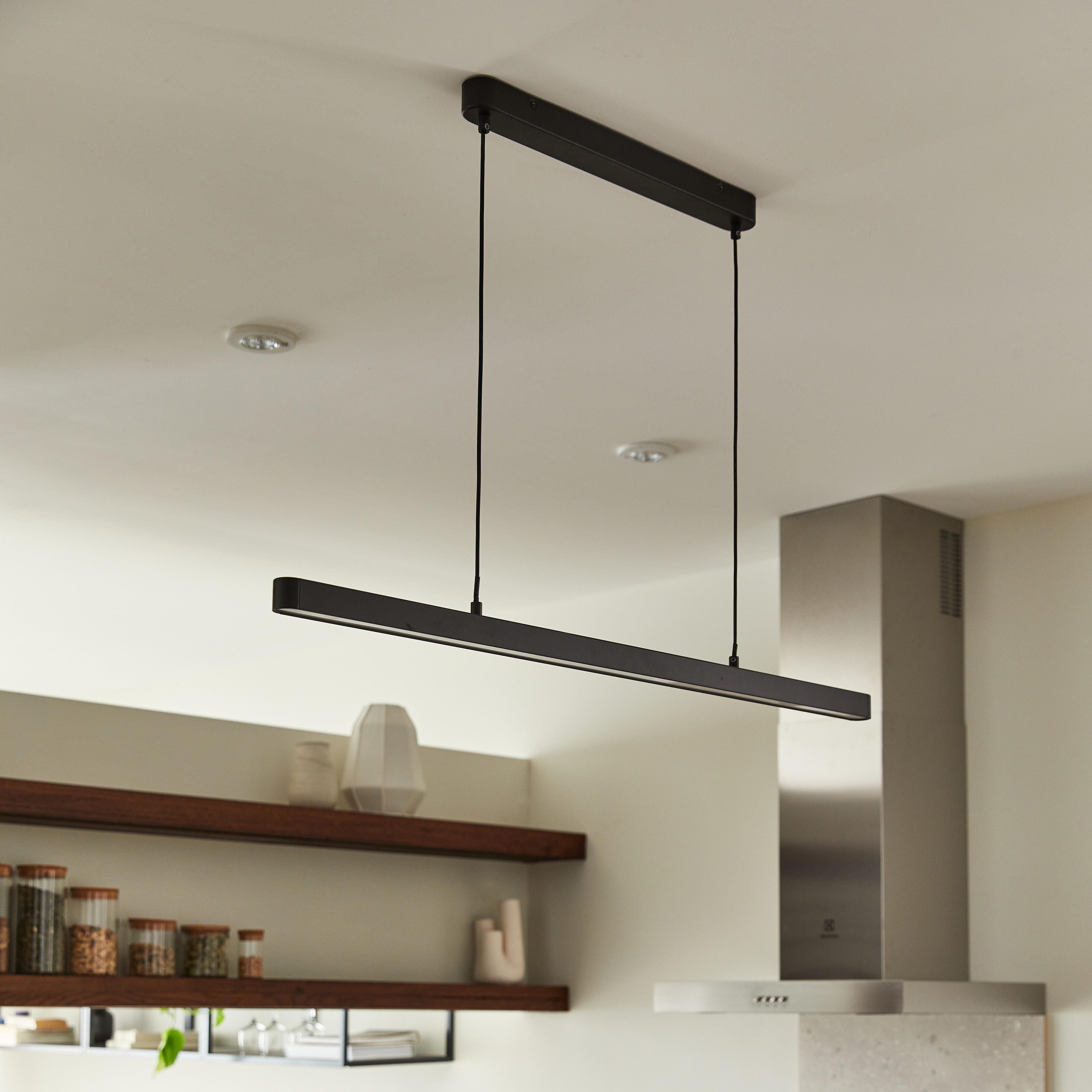 Candeeiro de teto suspenso INSPIRE LED FLUT 1800LM+1100LM LUZ AMARELA PRETO - 24