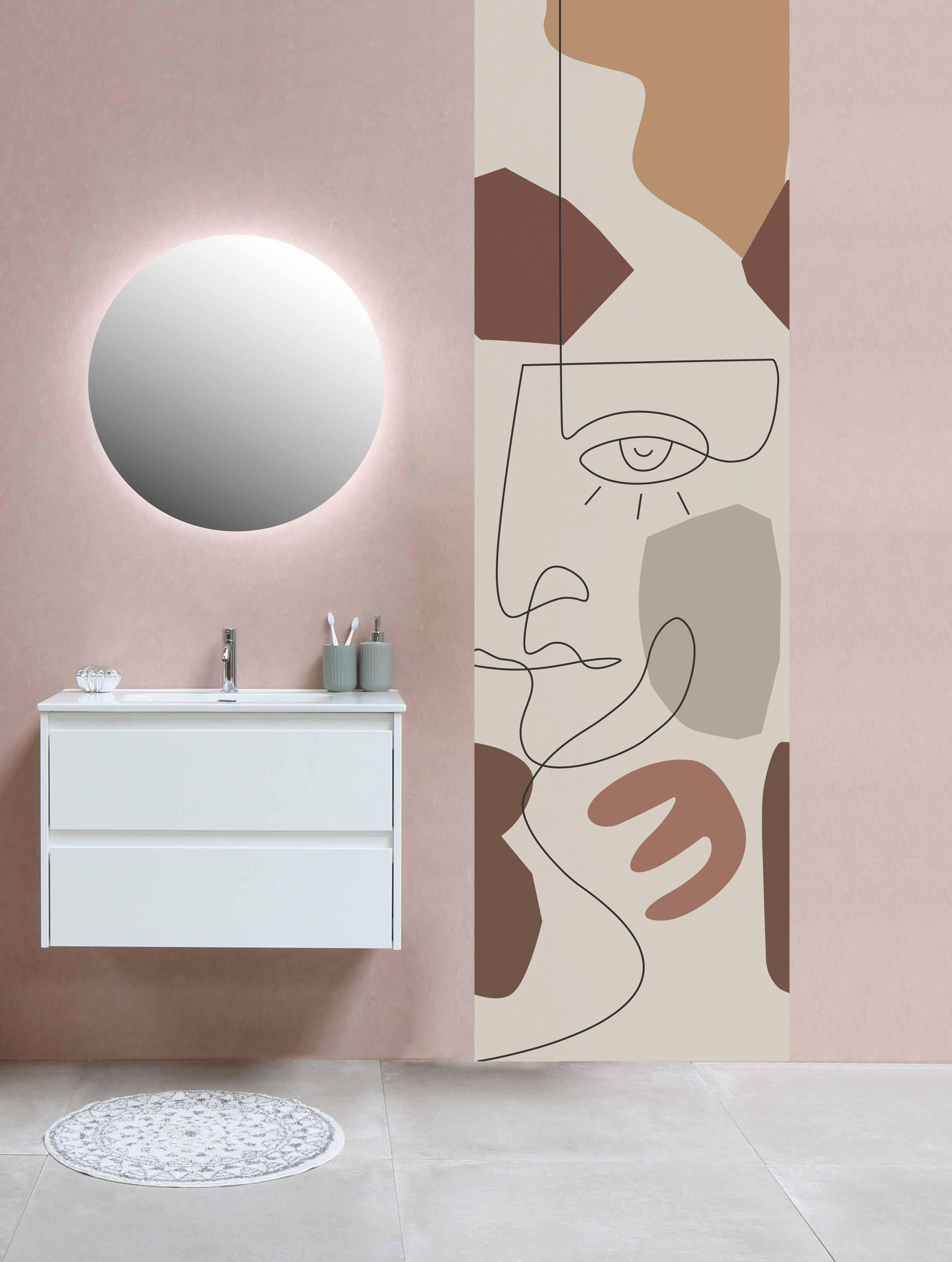 Papier peint panoramique spécial salle de bain Romano l.75 x H.250 cm - 3