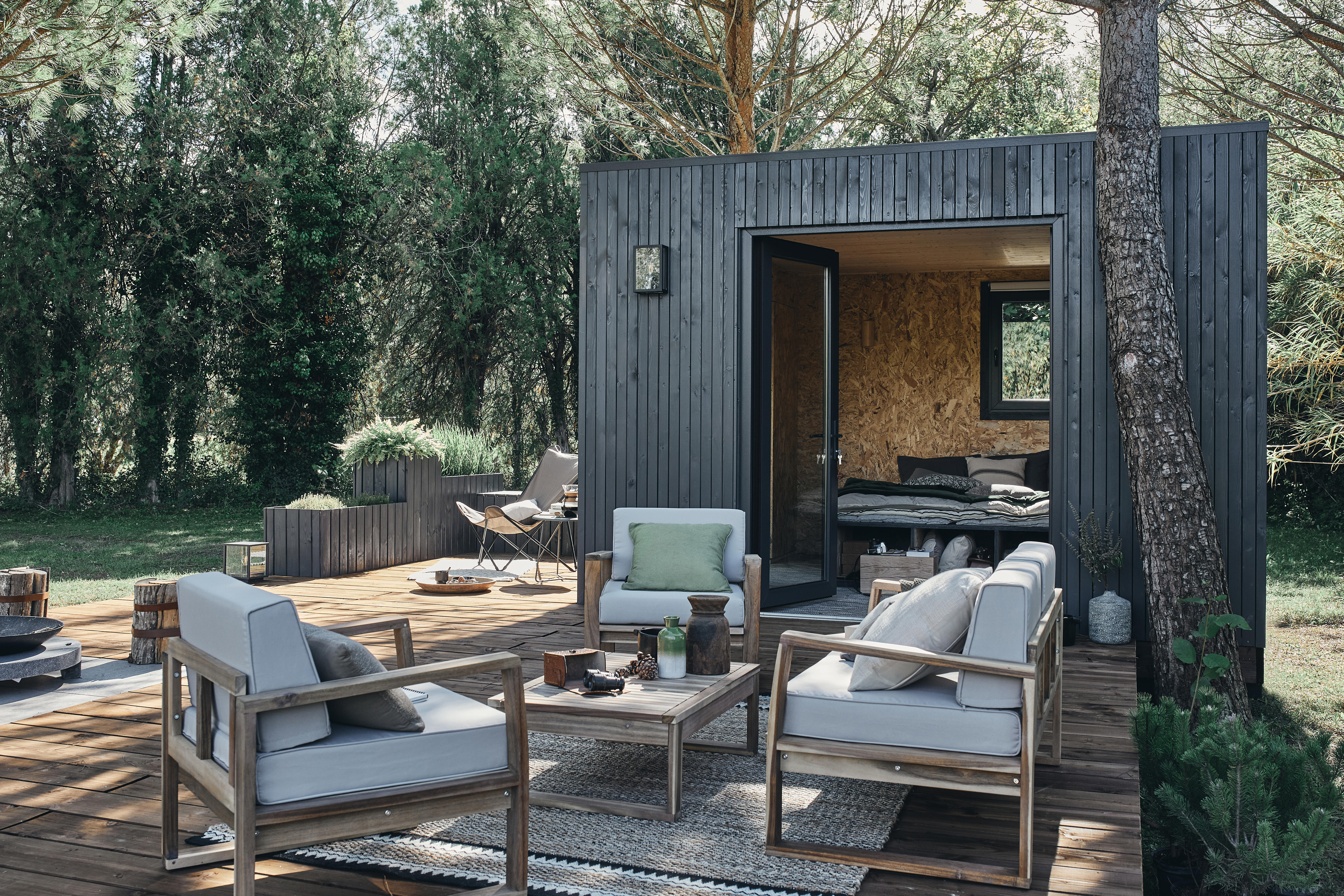 Conjunto jardim relax sofá e mesa Acácia Solaris Naterial - 16