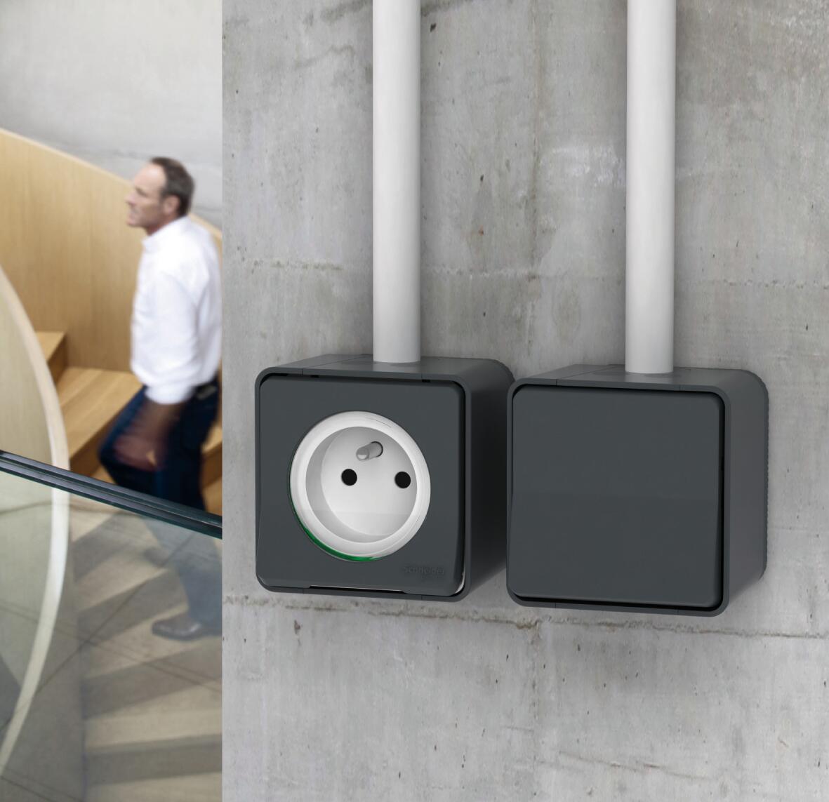 Prise étanche saillie complet Mureva Styl SCHNEIDER ELECTRIC anthracite - 4