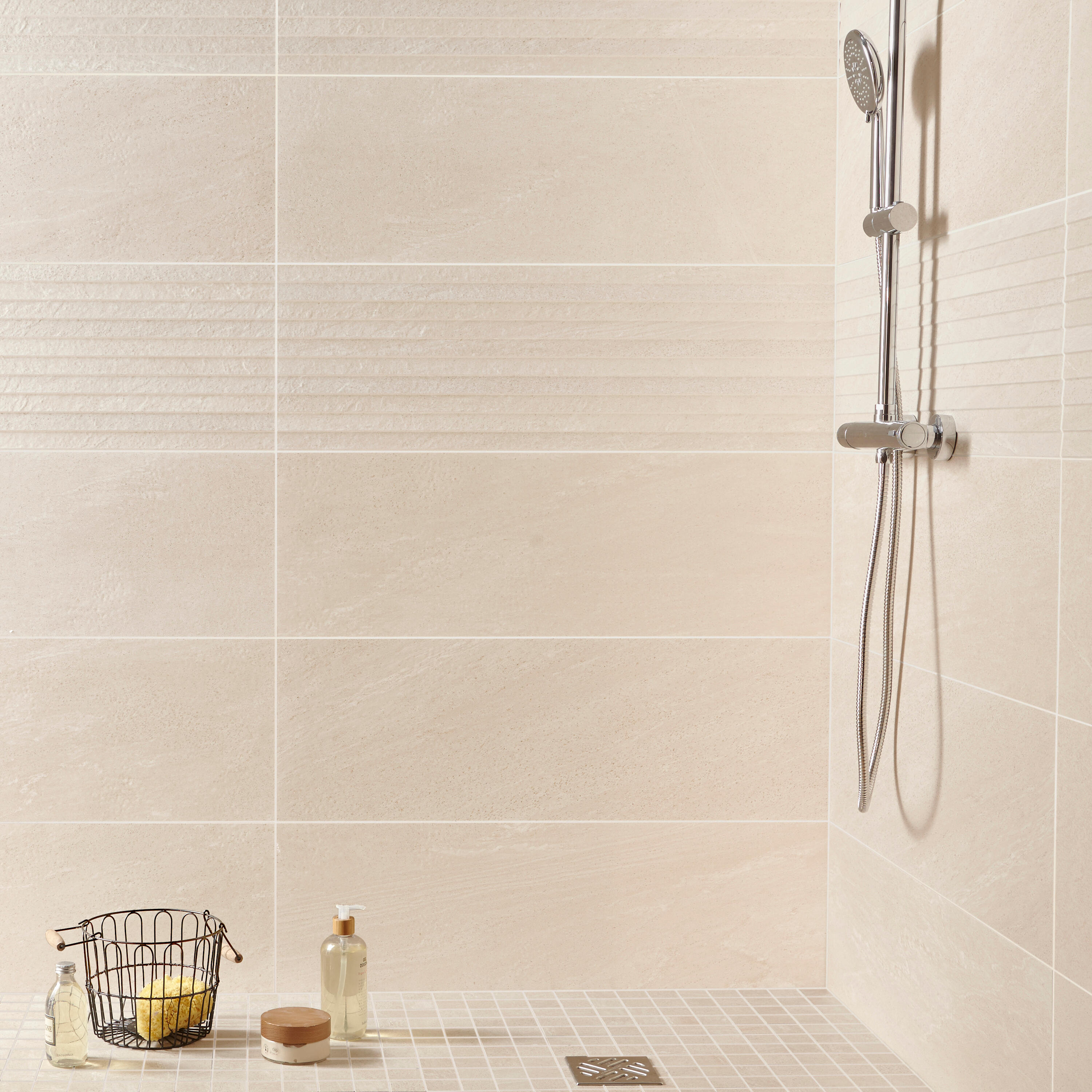 Azulejo cerámico athos efecto piedra beige decor 30x90 cm