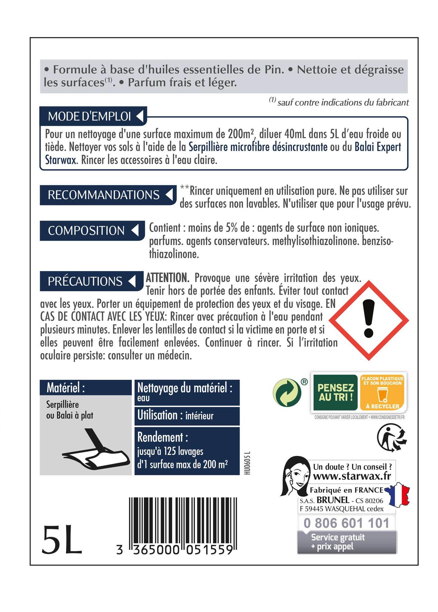 Nettoyant STARWAX Parfumé pin des landes, 5L - 3