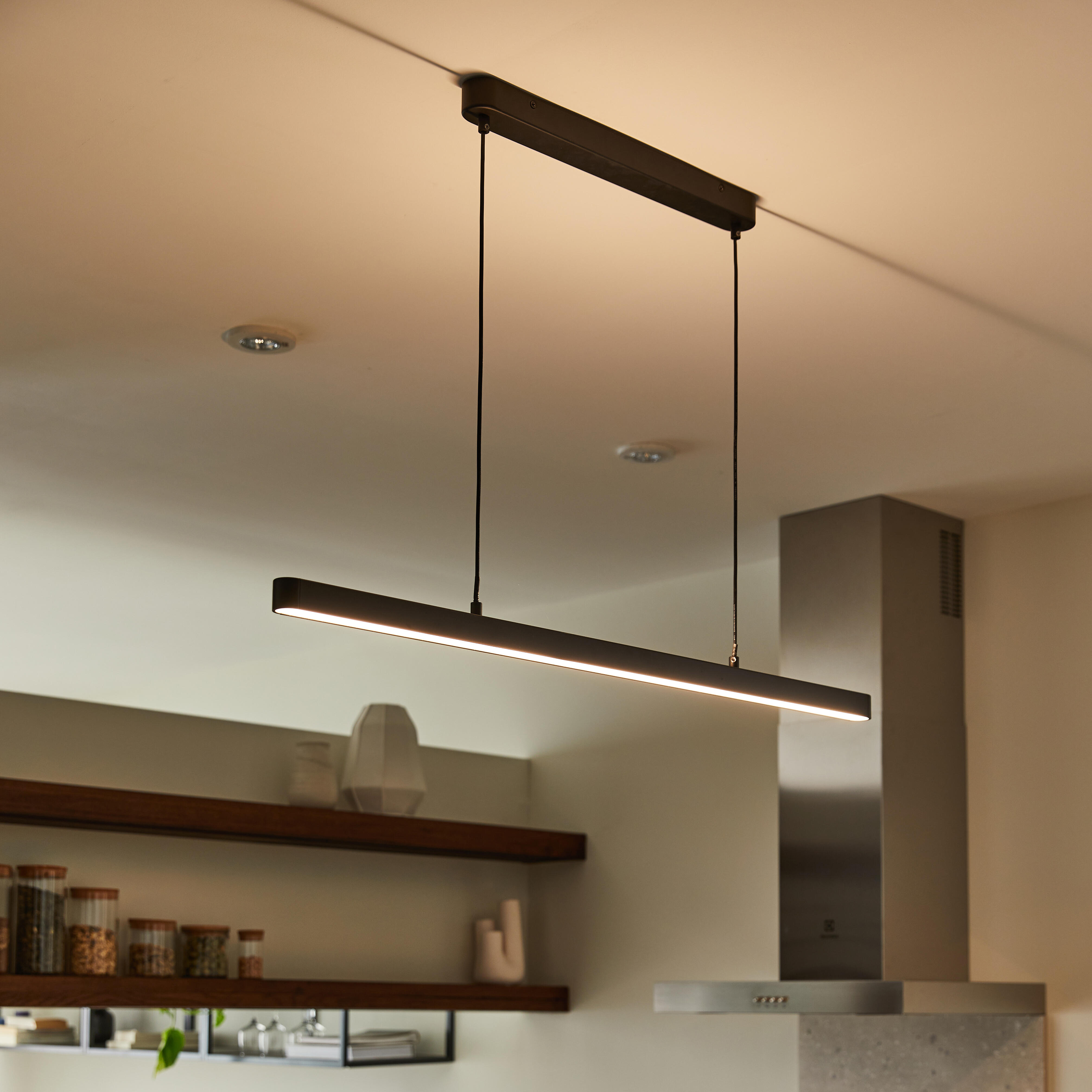 Candeeiro de teto suspenso INSPIRE LED FLUT 1800LM+1100LM LUZ AMARELA PRETO - 23