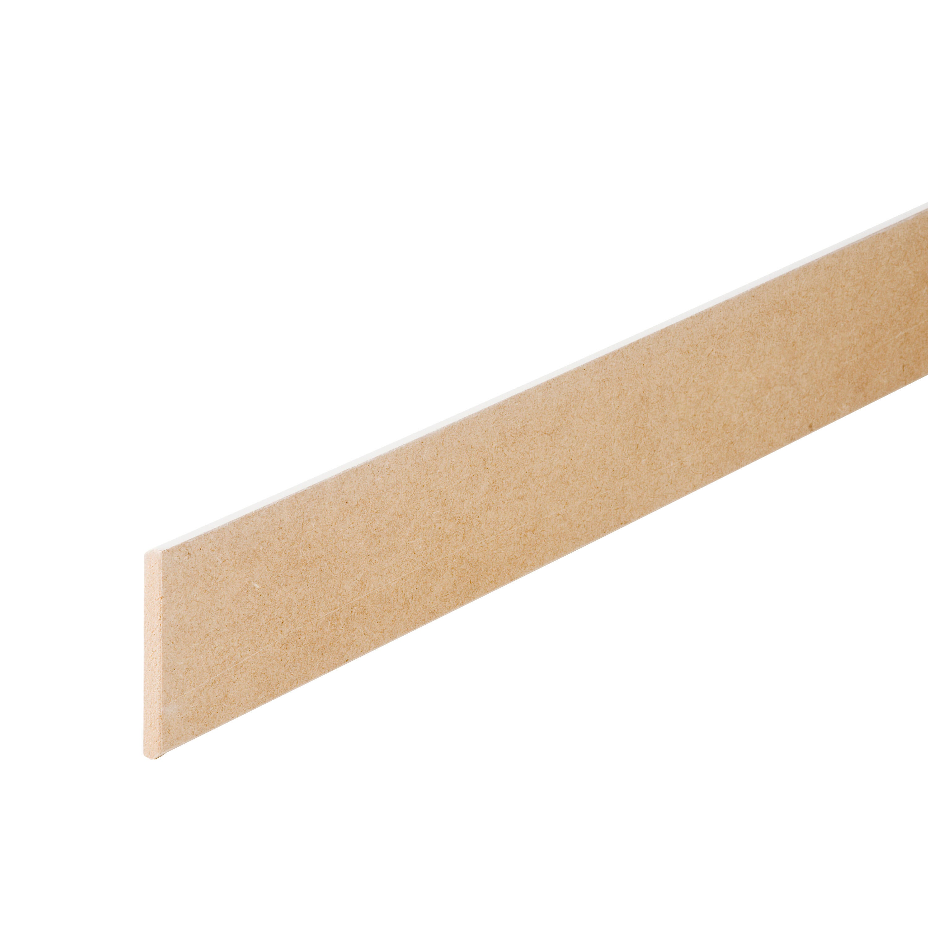 Plinthe médium (MDF) arrondie prépeint blanc, 9 x 98 mm, L.2.44 m - 6